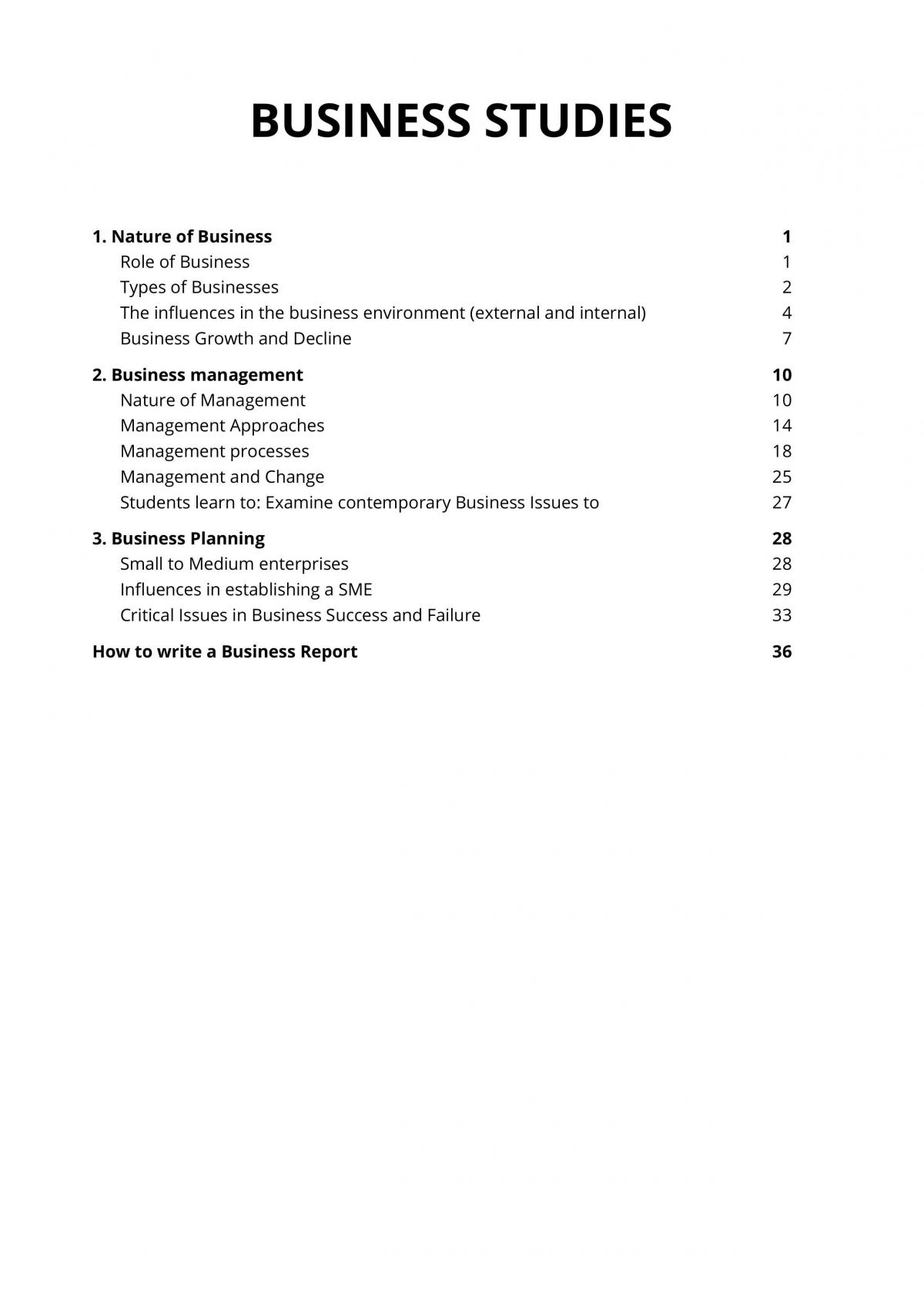 Business Studies - Prelim Full Notes - Page 1