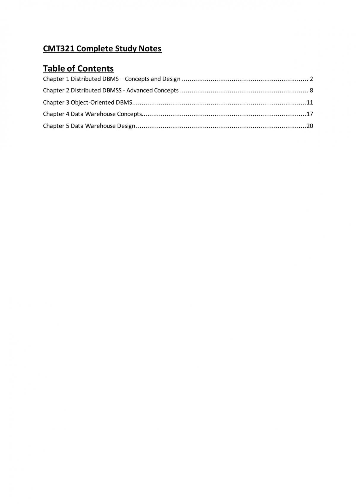 CMT321 Complete Study Notes - Page 1