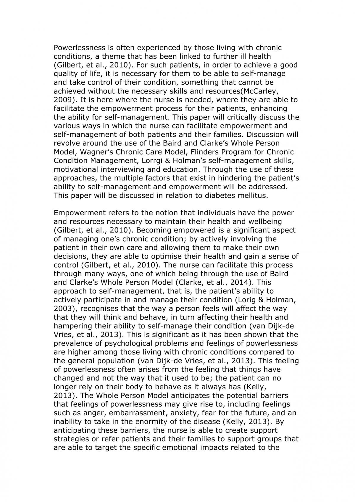 Assignment: powerlessness in chronic illness - Page 1