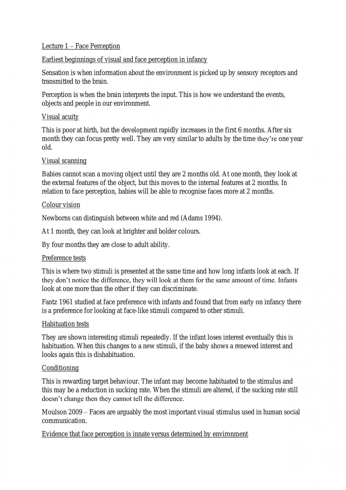 Developmental Psychology full notes - Page 1