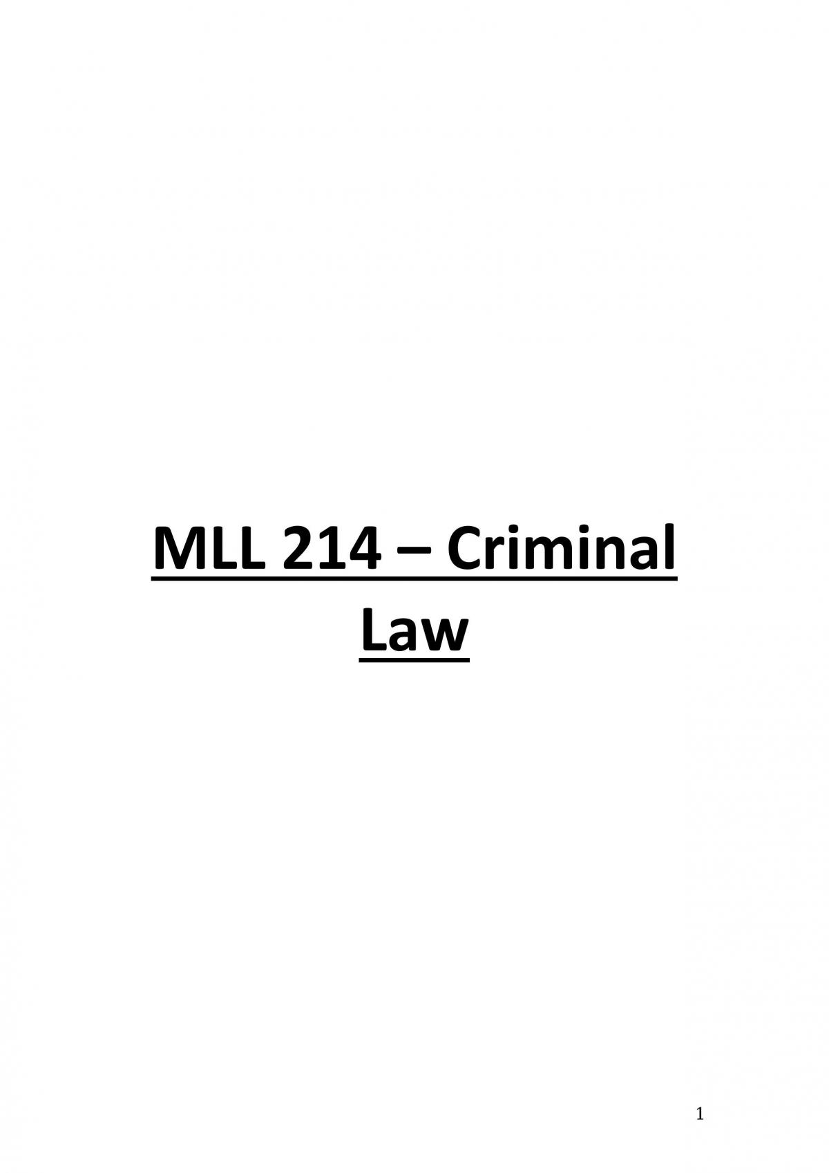 Criminal Law Notes - Page 1