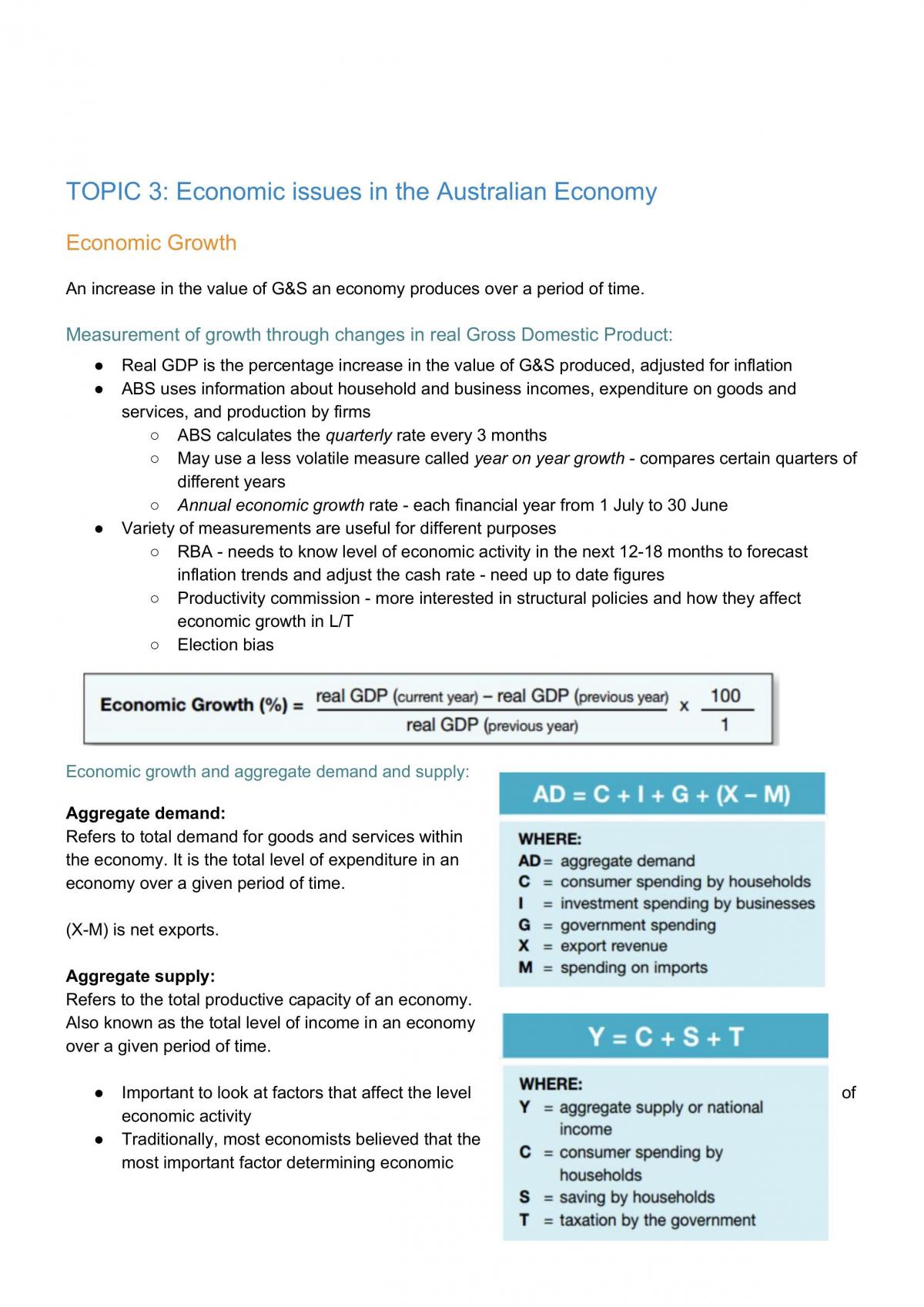Economic Issues Study Notes - Page 1