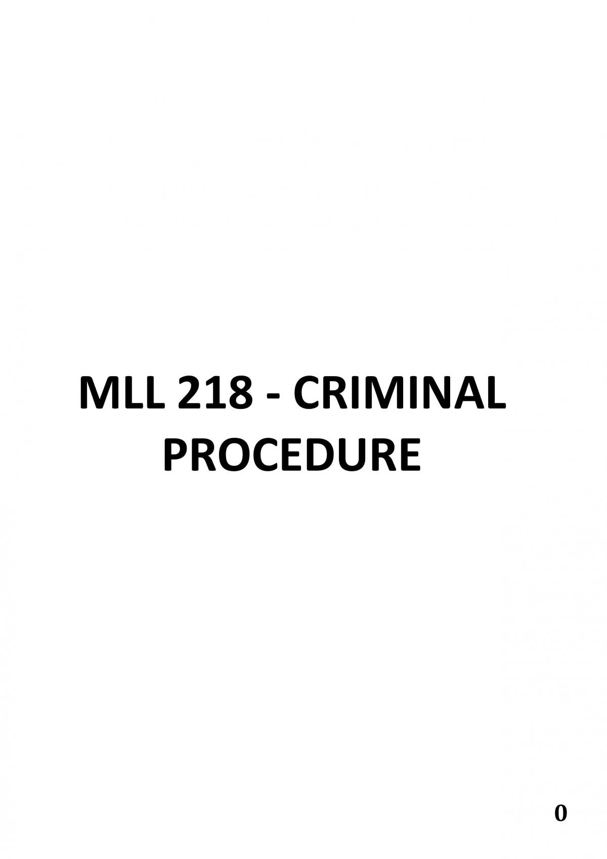 Criminal Procedure Notes - Page 1