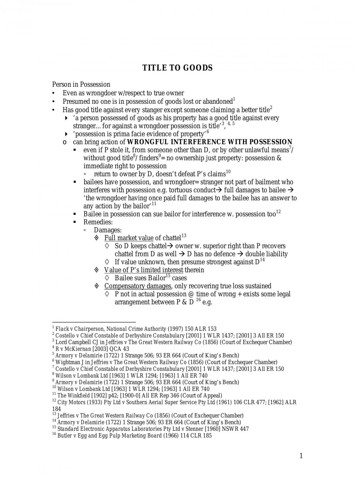 Title To Goods - Page 1