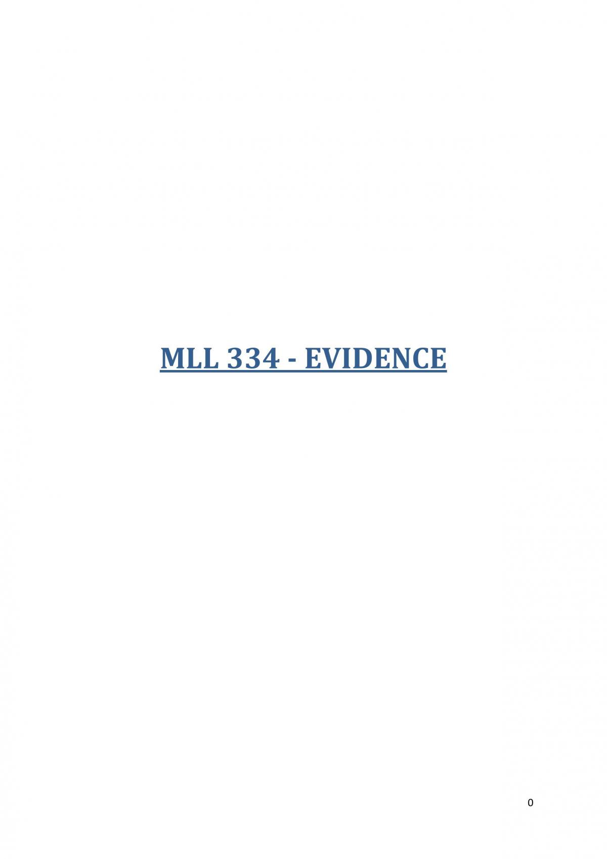 Evidence Law Notes - Page 1