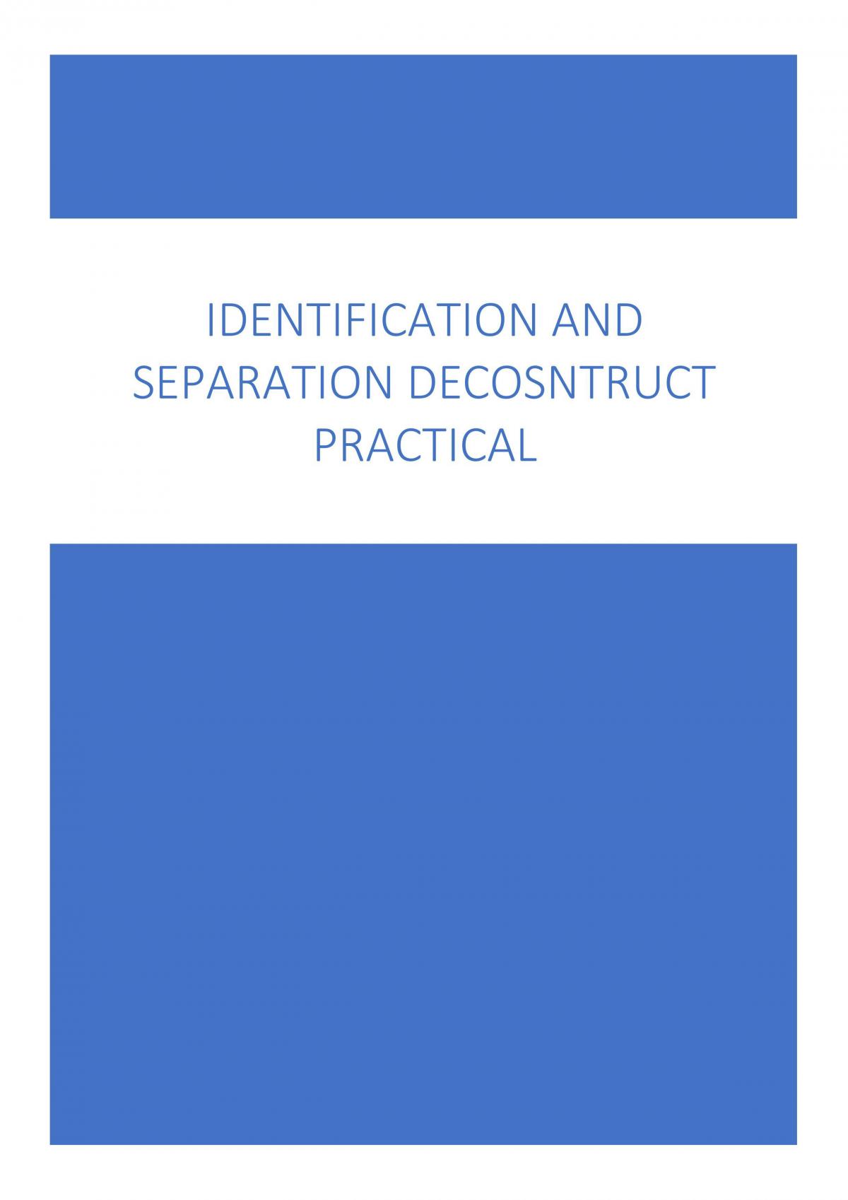 Identification and Separation Deconstruct Practical - Page 1