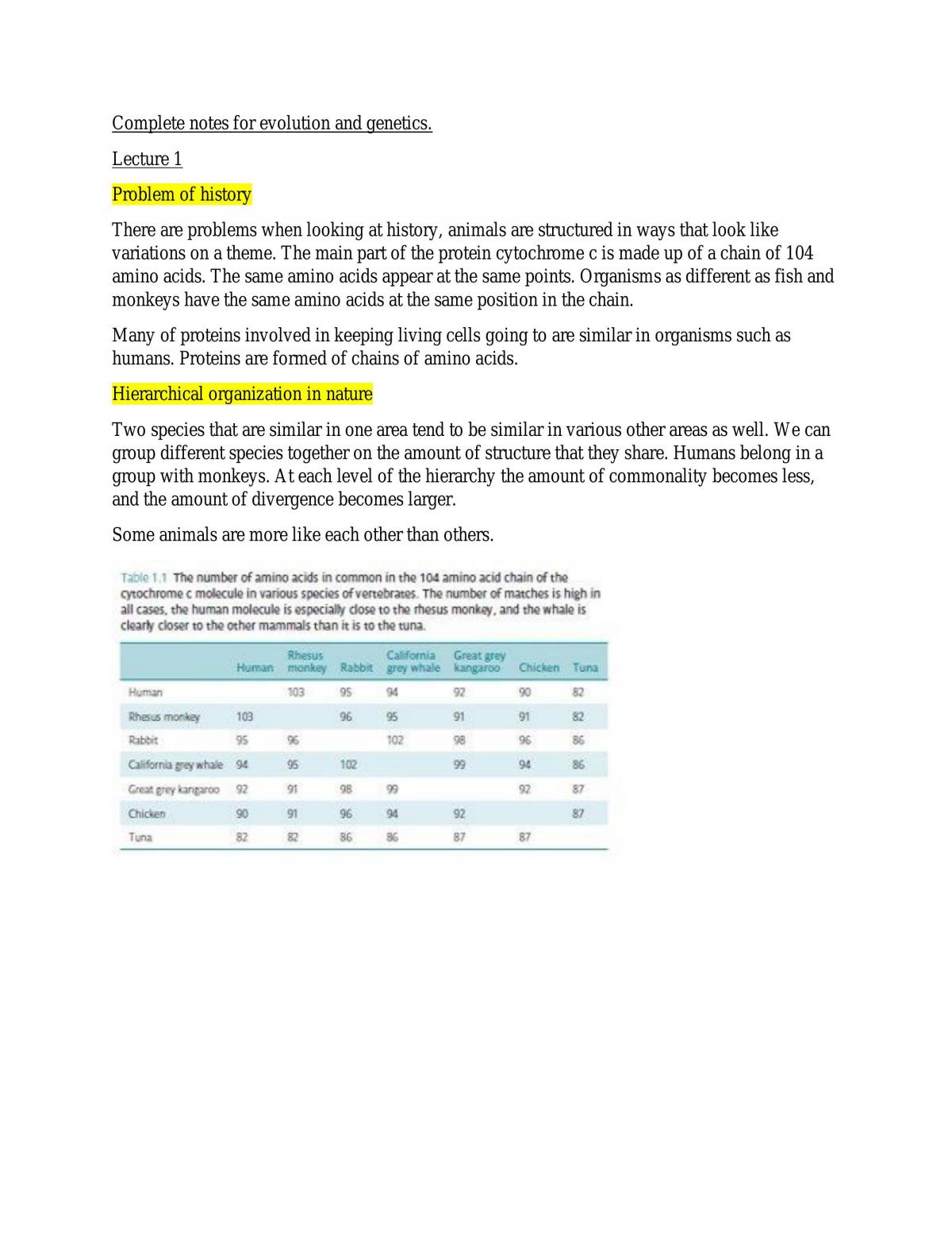 Complete notes for Evolution and Genetics for Psychologists - Page 1