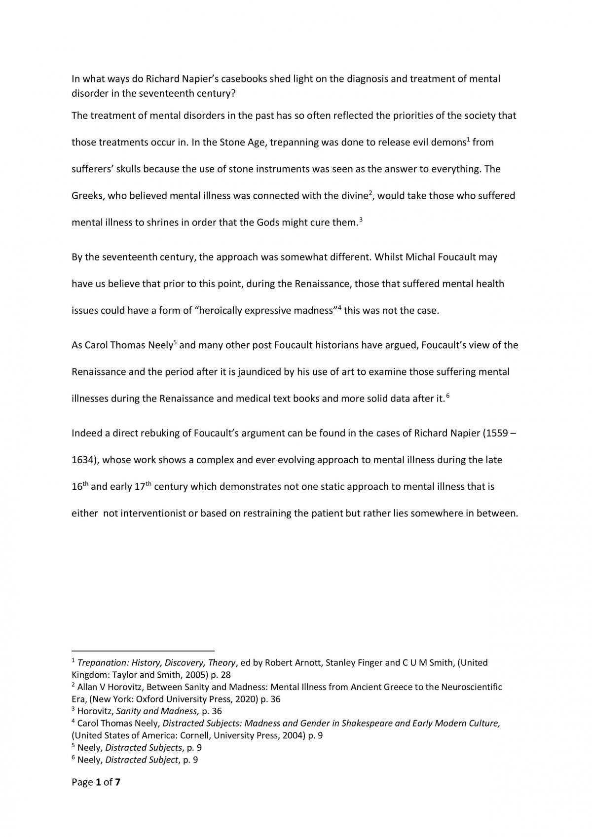 Madness and Society 1500 word essay - Page 1
