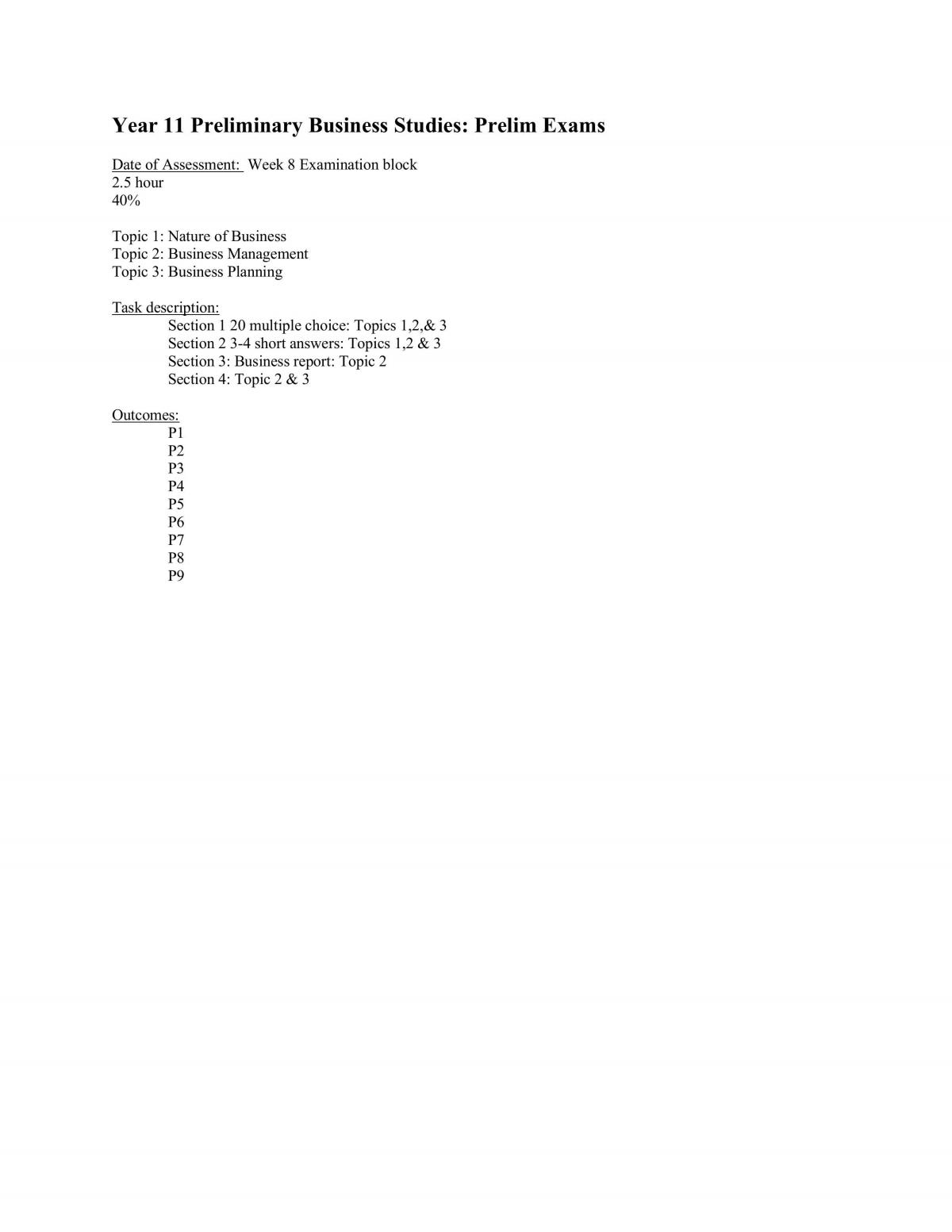 Year 11 Preliminary Business Studies Complete Notes | Business Studies ...