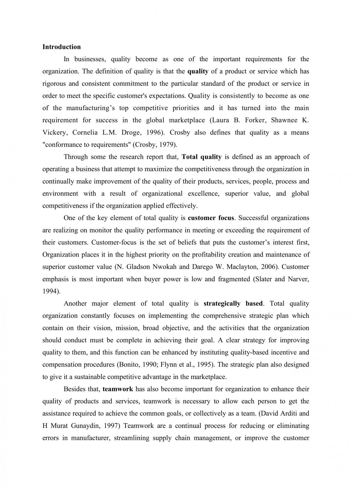 Requirements for the Implementation of Total Quality Management - Page 1