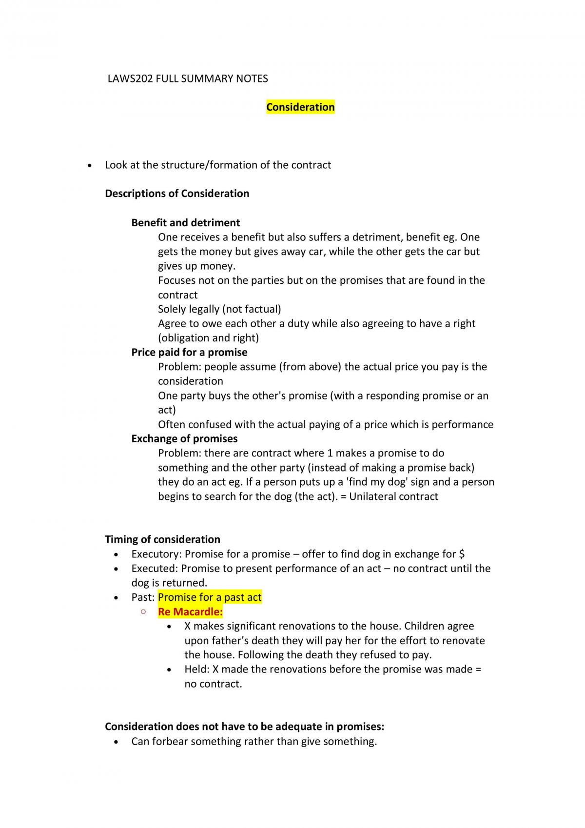 LAWS202 Full Summary Notes - Page 1