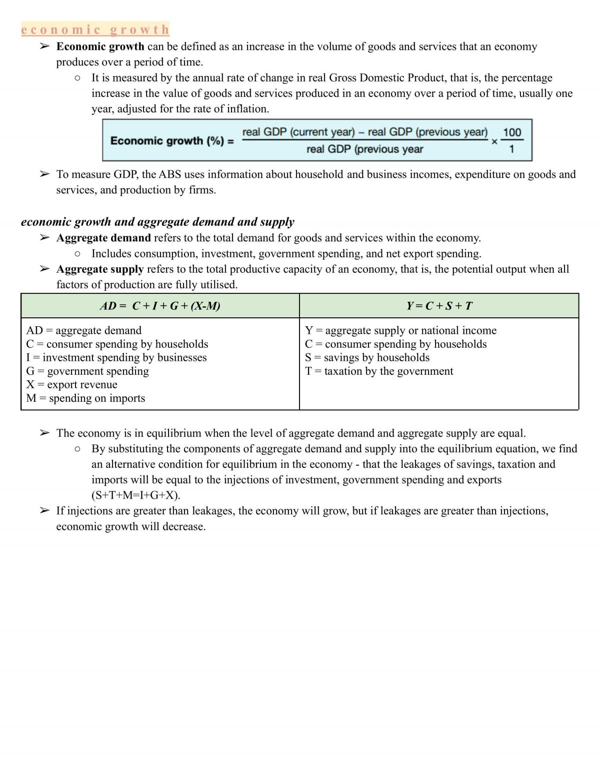 Economics - Topic 3: Economic Issues (notes) - Page 1