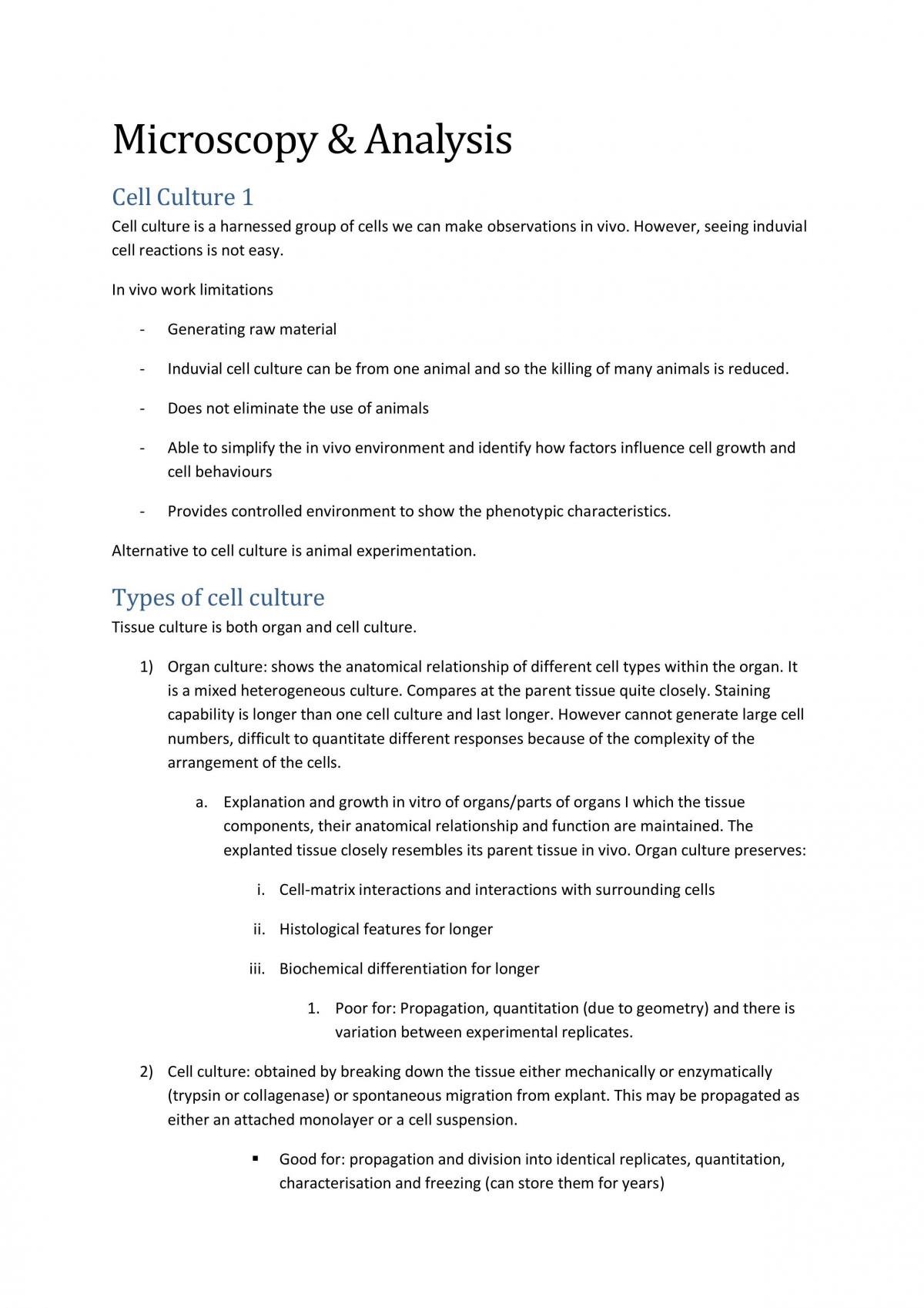 Microscopy & Analysis module notes - Page 1