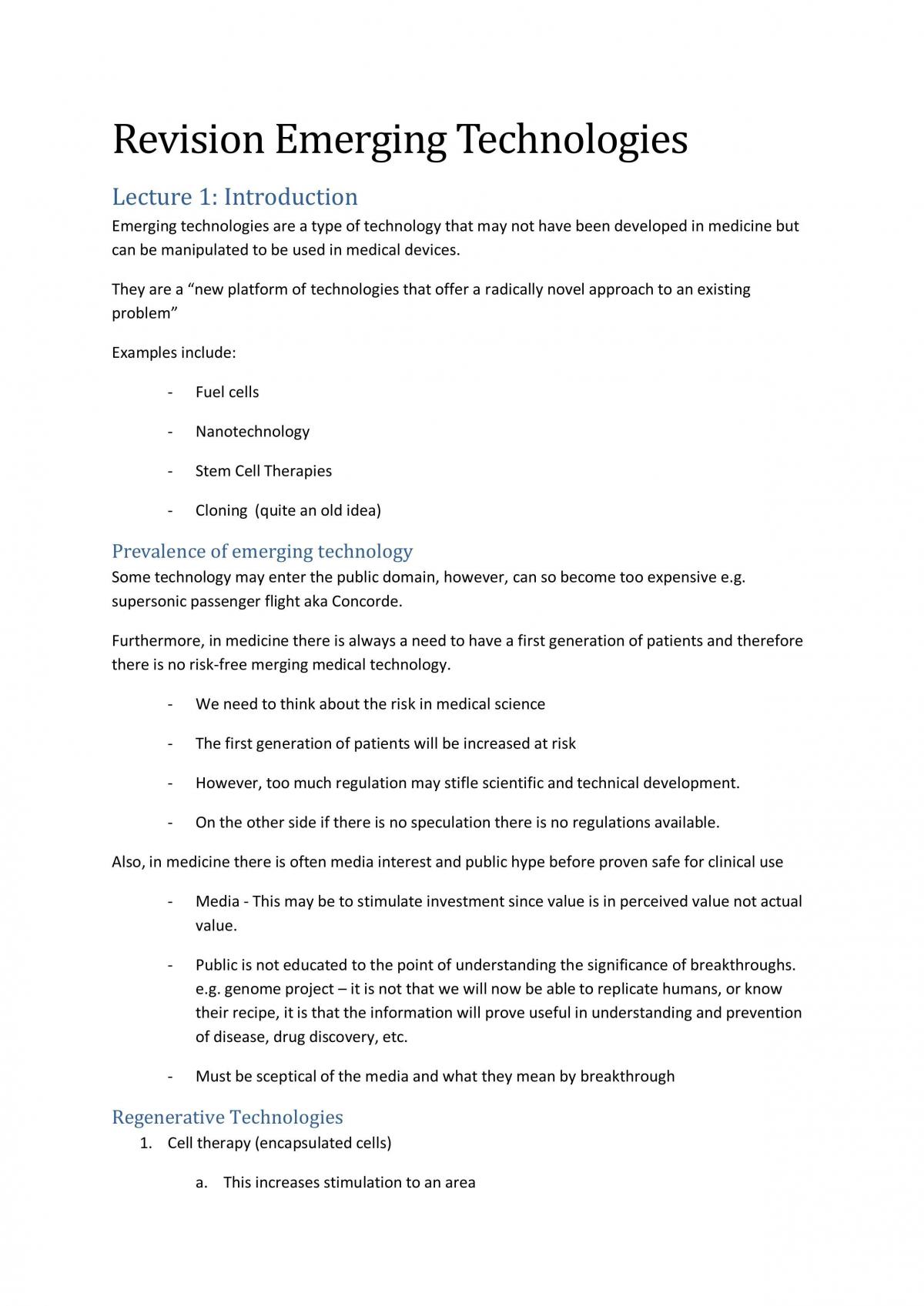 Emerging Technology complete set of notes - Page 1
