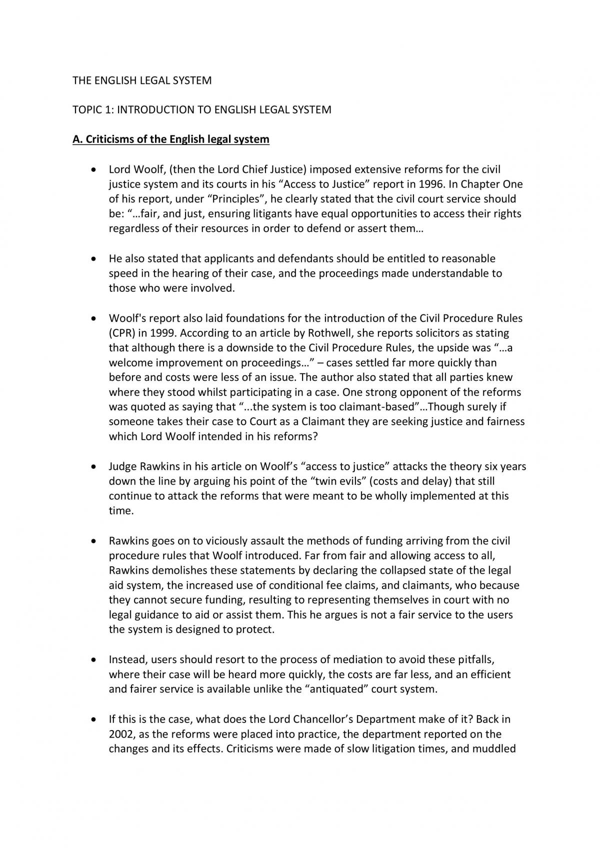 Study notes for Legal Foundations - Page 1