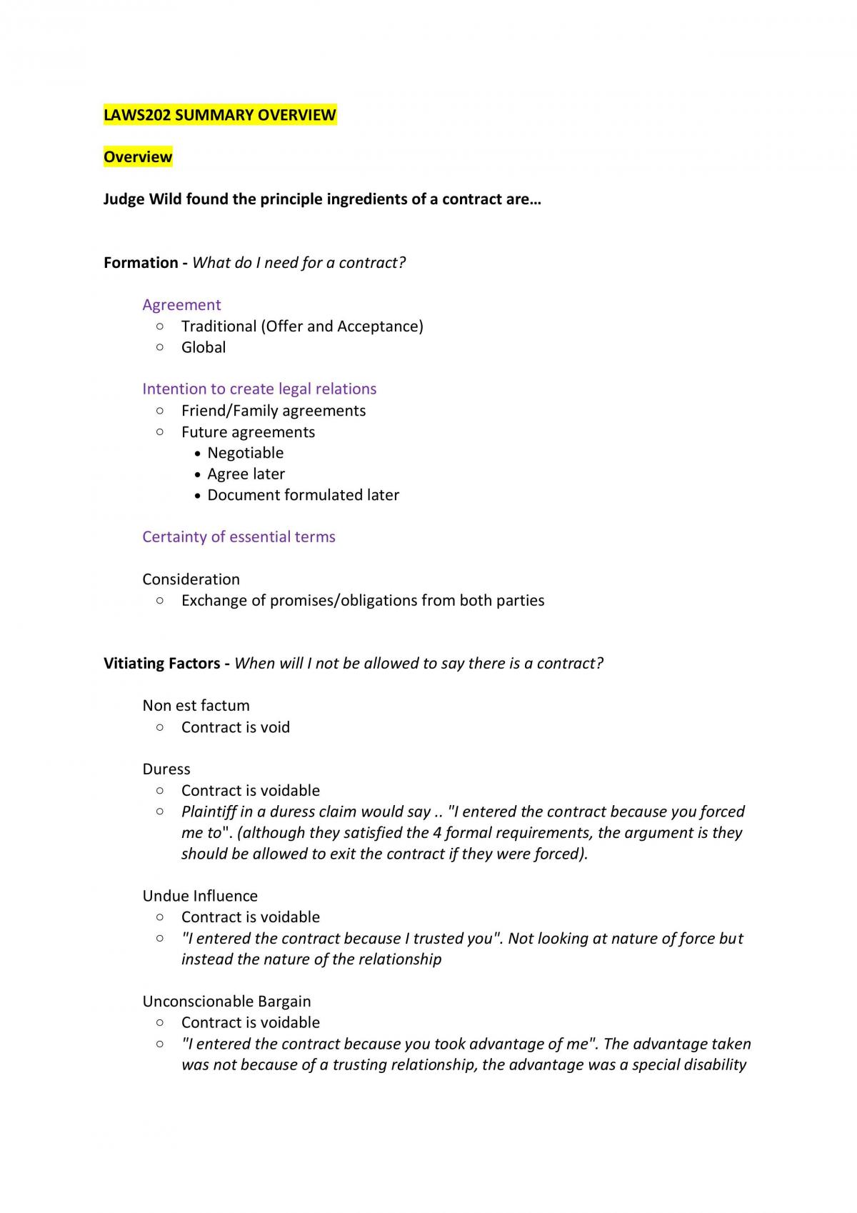 LAWS202 Final Exam Notes - Page 1