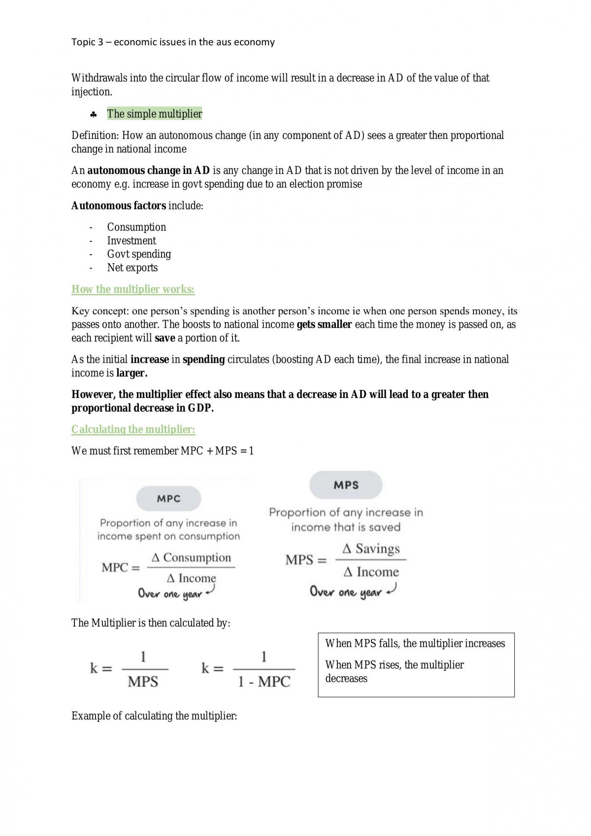 Topic 3 Economics Notes  - Page 2