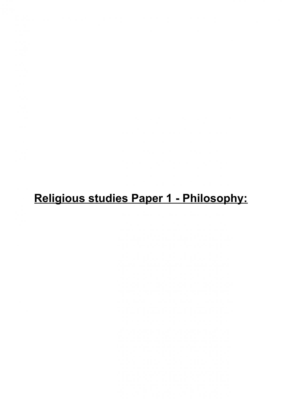Year 1 Philosophy a level notes  - Page 1