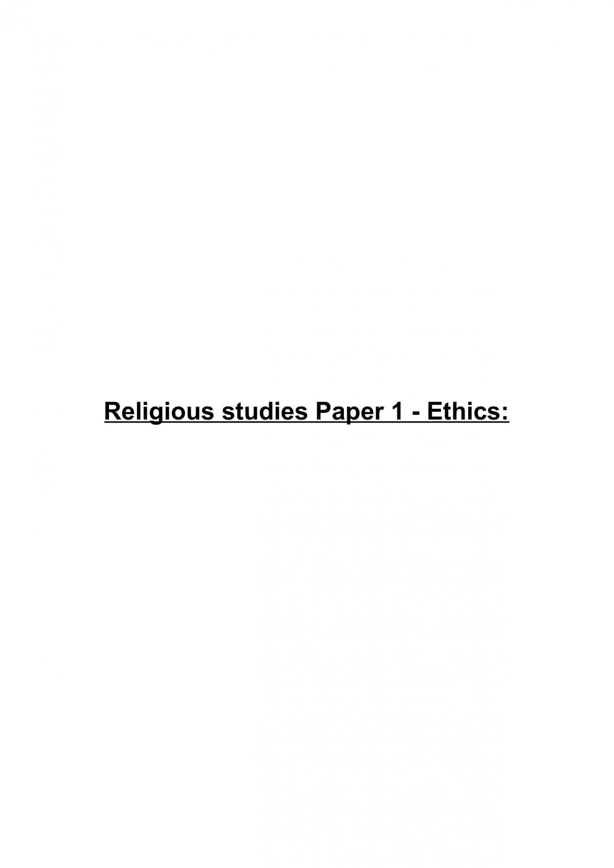 Year 1 Ethics  a level notes  - Page 1