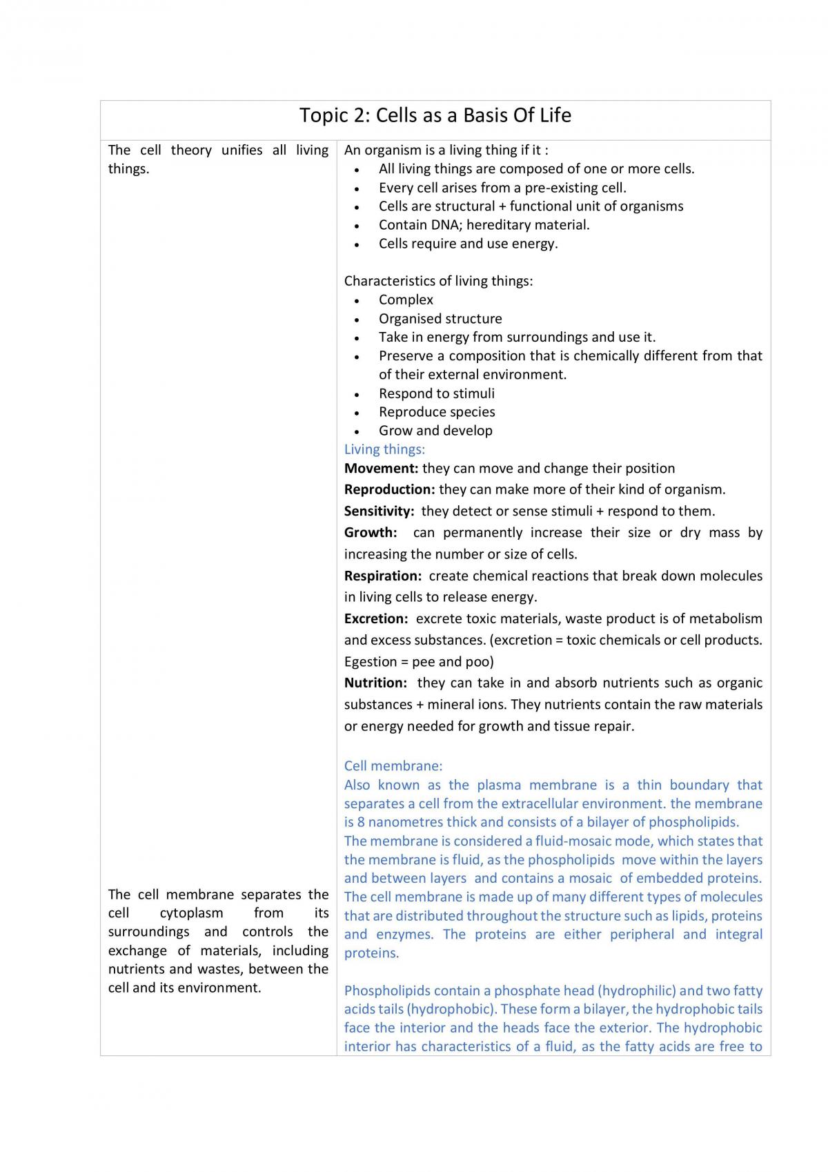 Cells as the Basis of Life Full content  - Page 1