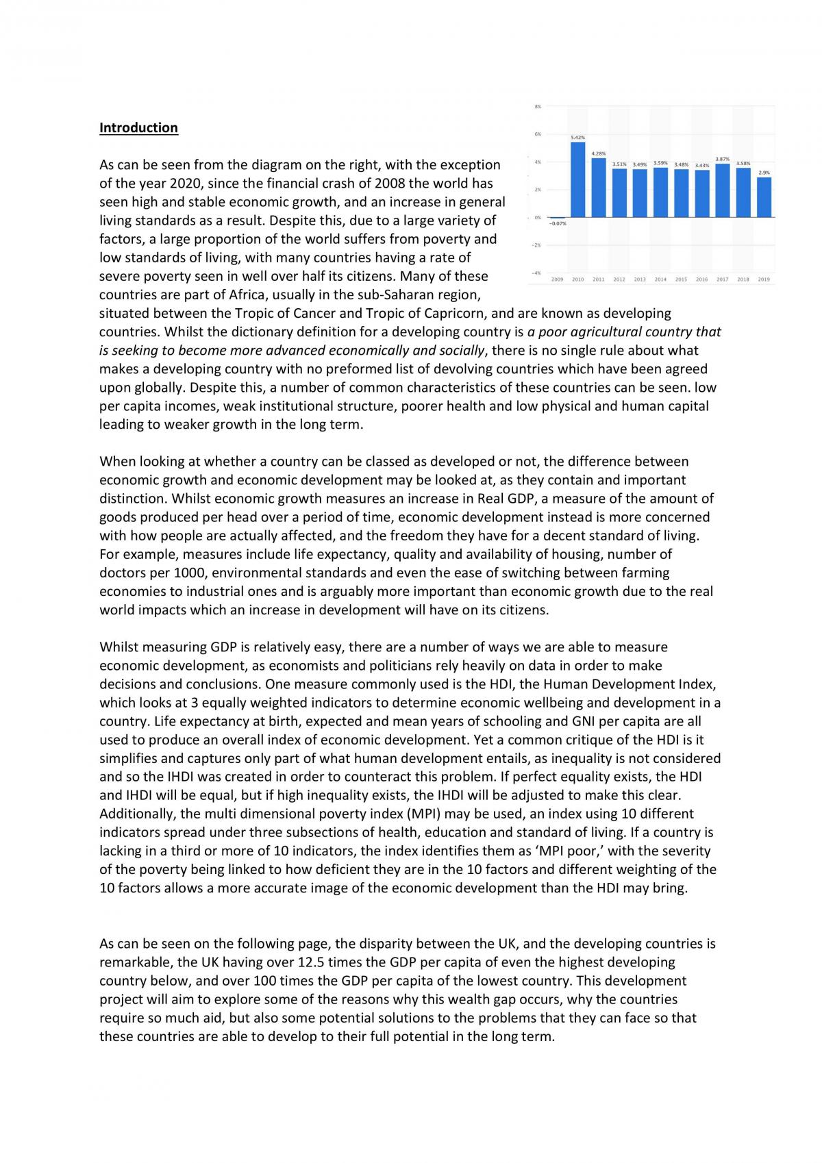 Development and Globalisation Project - Page 1