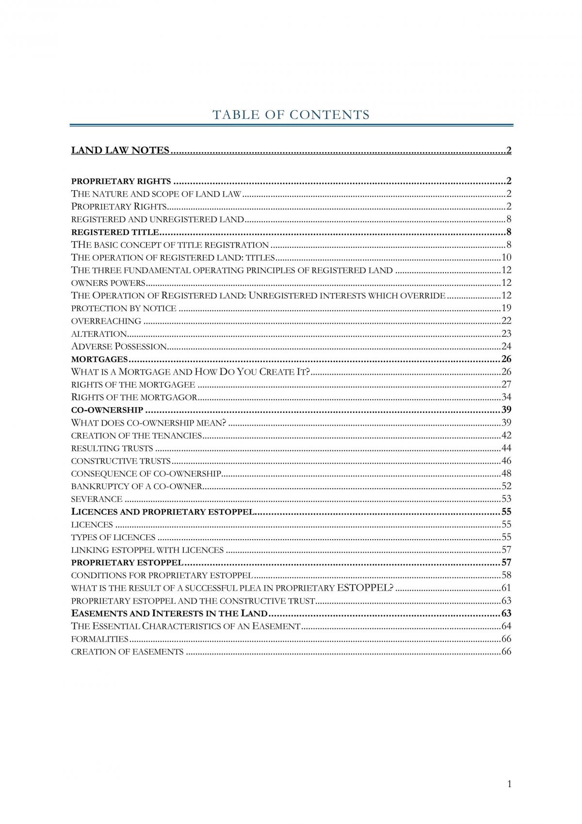 Land Law Notes - Page 1