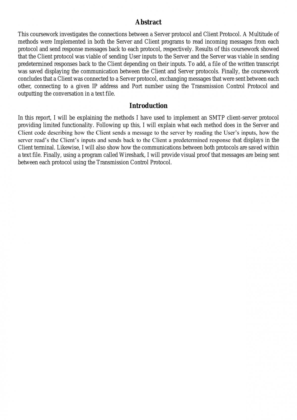 Mail Transfer Protocol Technical Report - Page 1