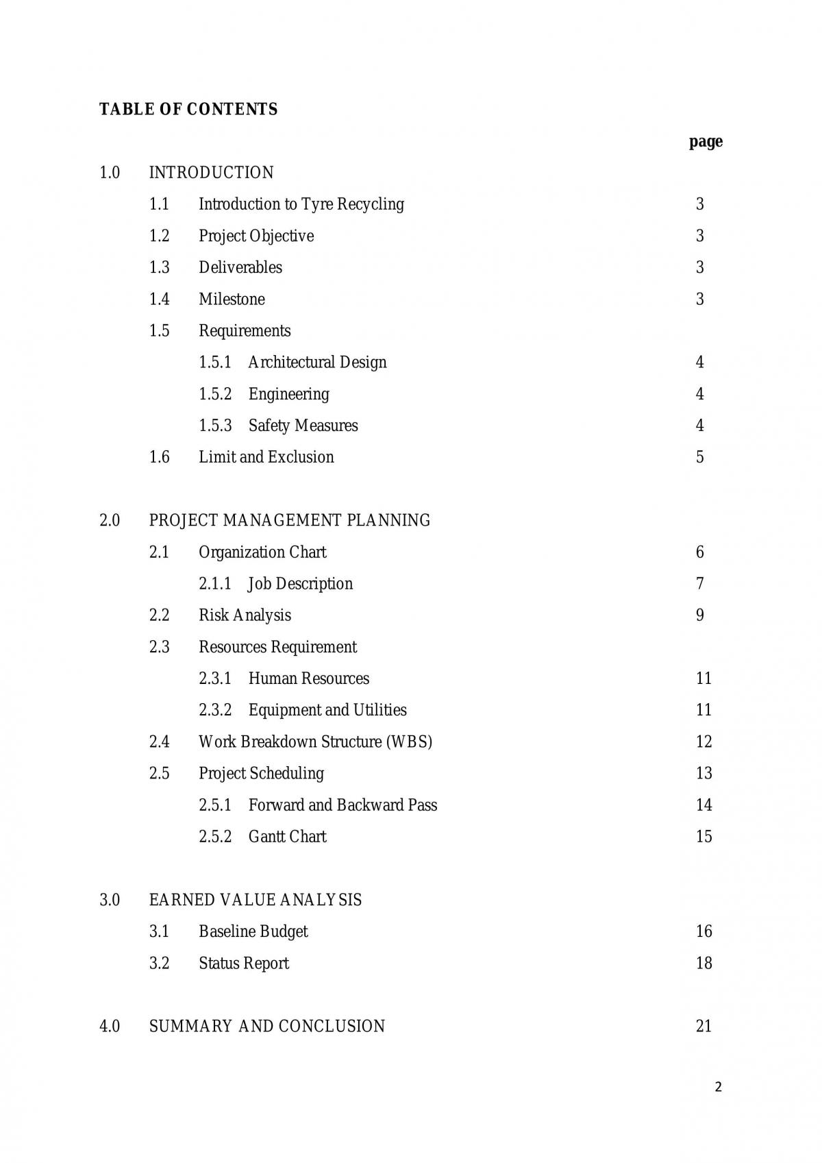 Proposal of Project Management - Page 1