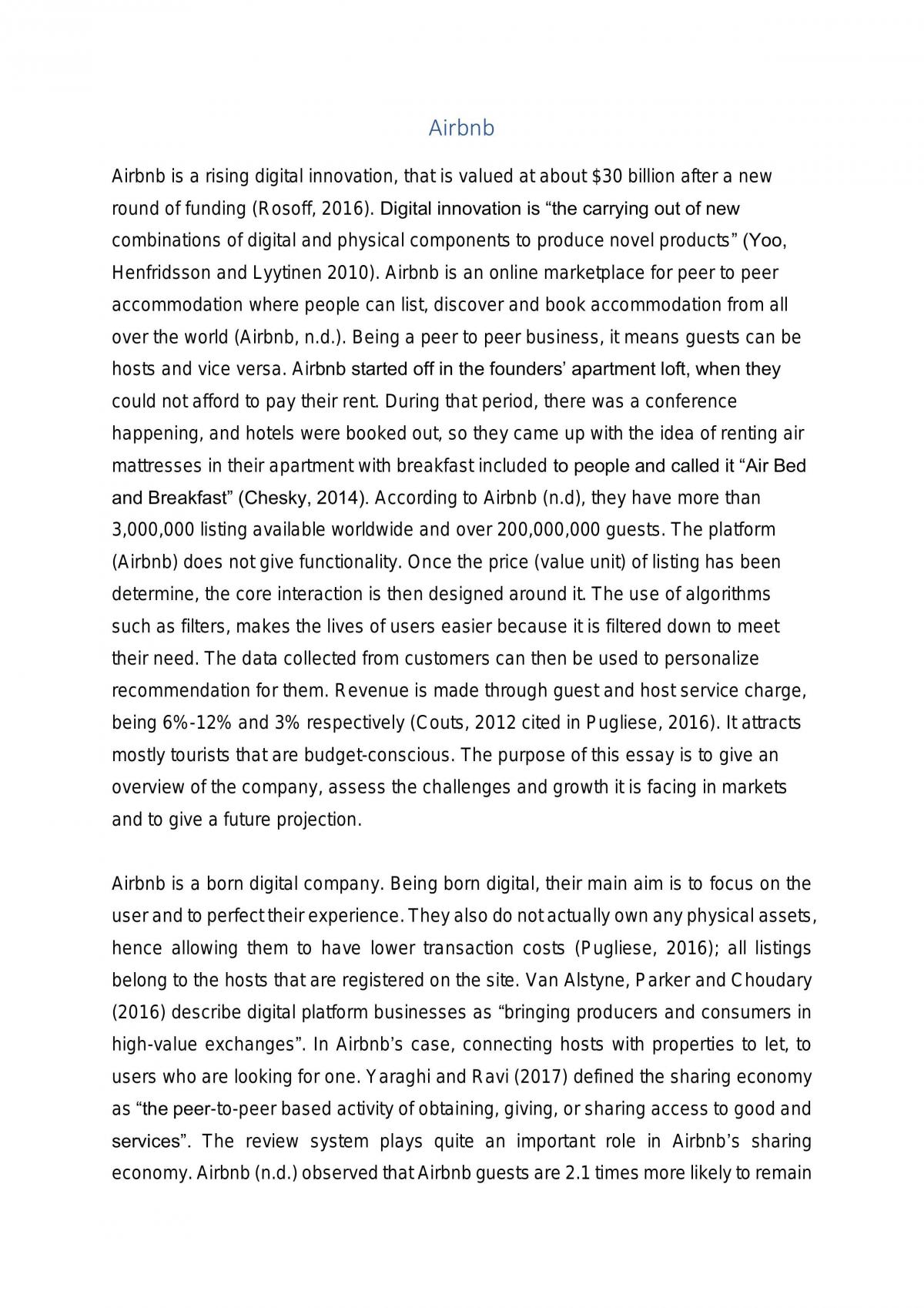 Airbnb Essay - Page 1