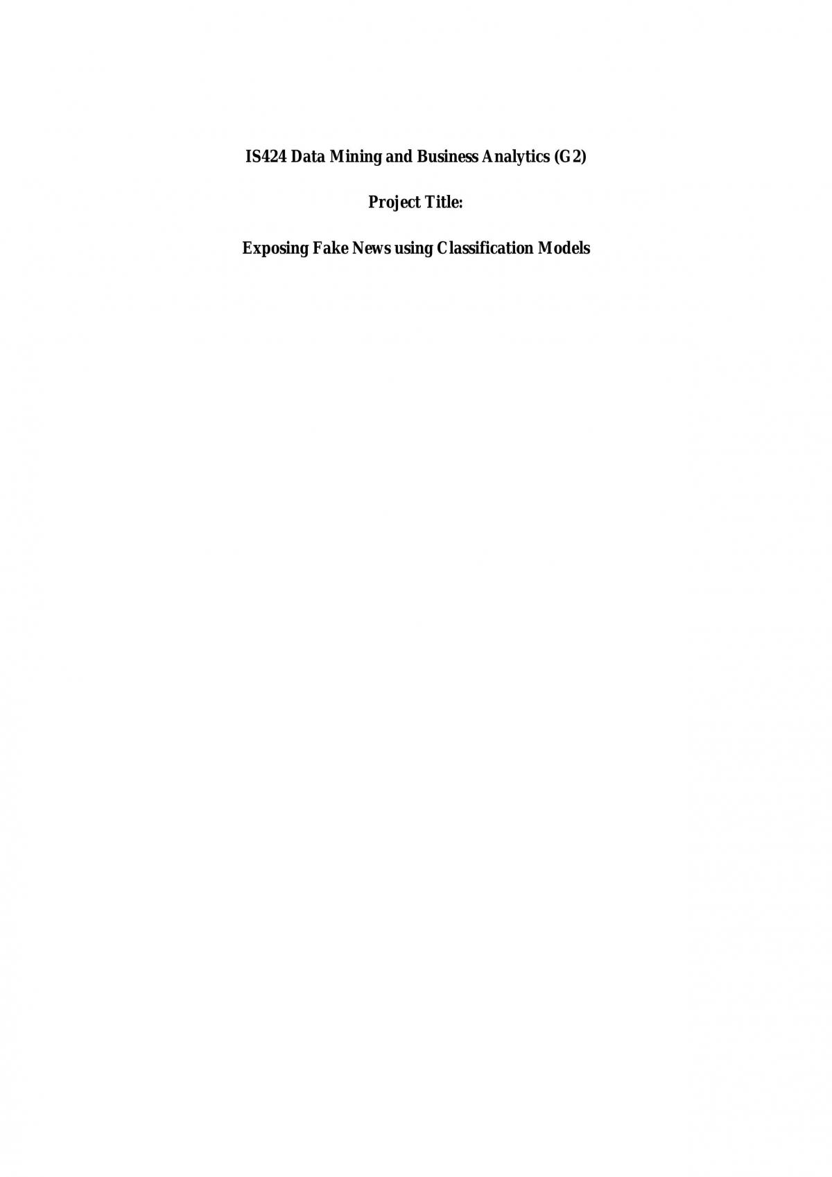 IS424 Final Report - Page 1