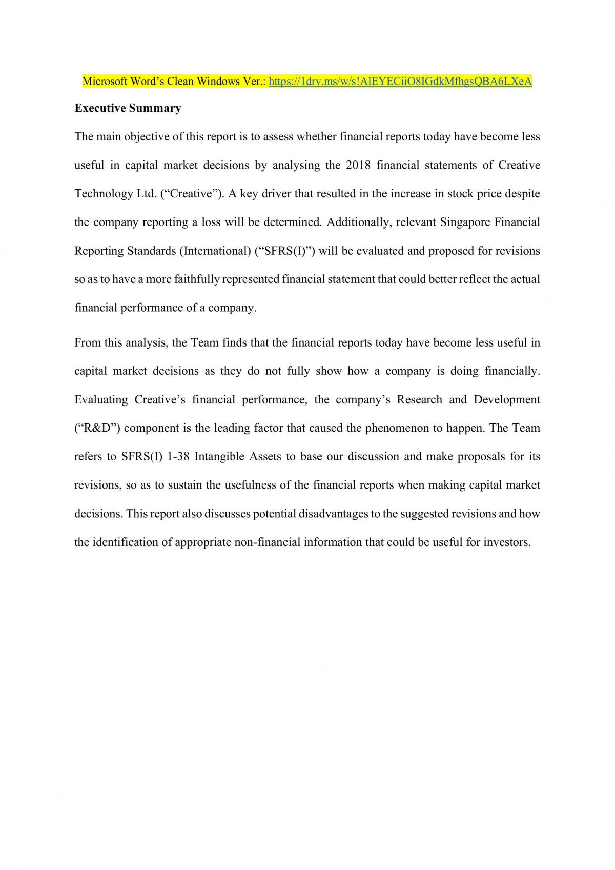 AC1104 Group Report - Creative Technology - Page 1