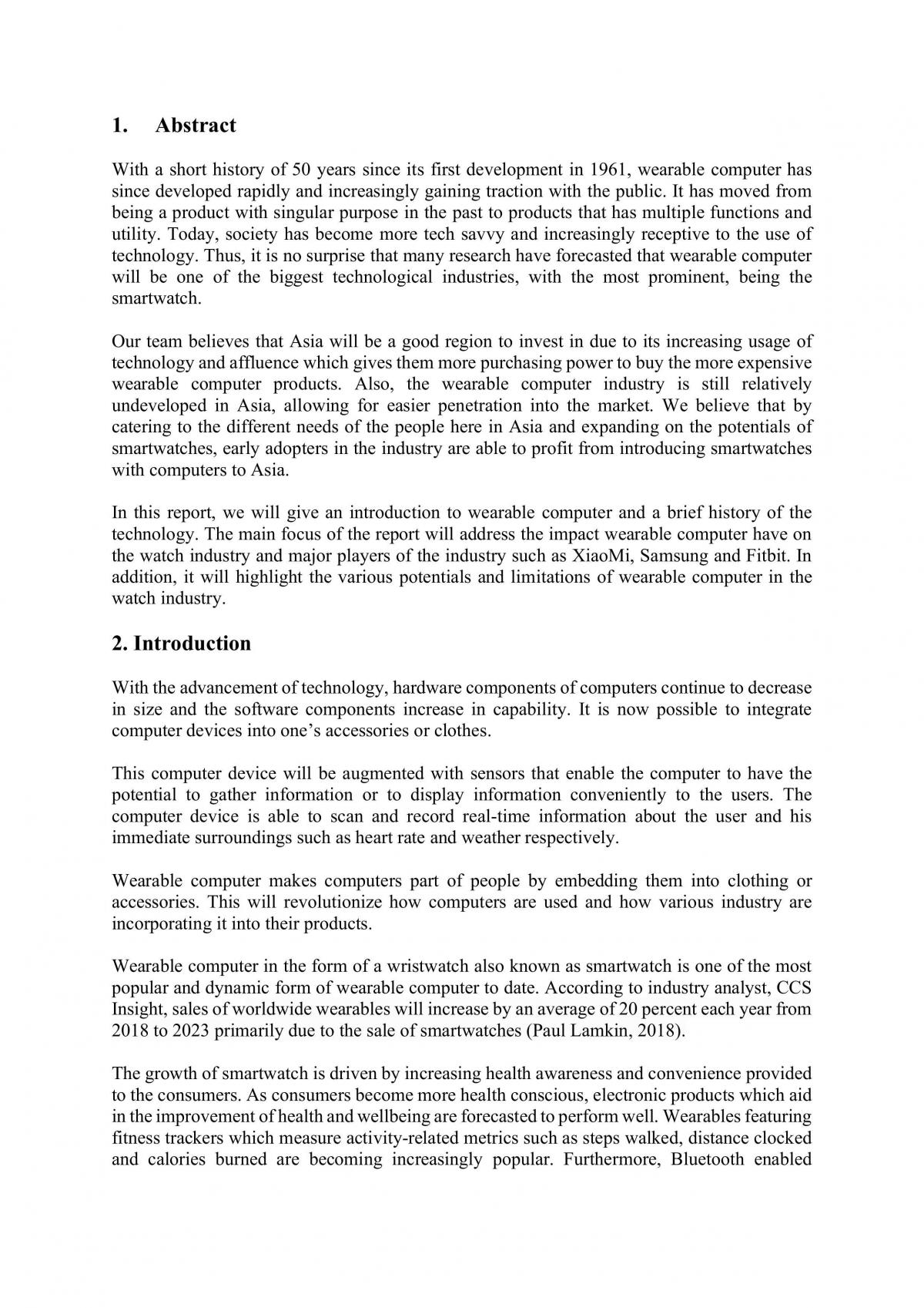 AB1401 IT Report - Wearable Computers - Page 1