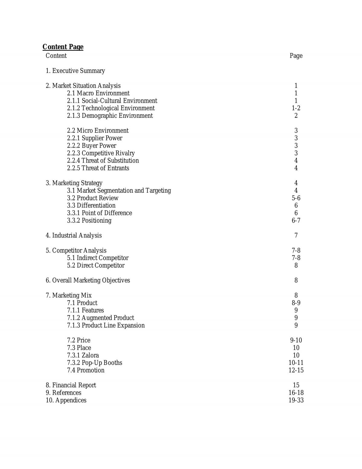 AB1501 Marketing Plan - Competitor Analysis - Page 1