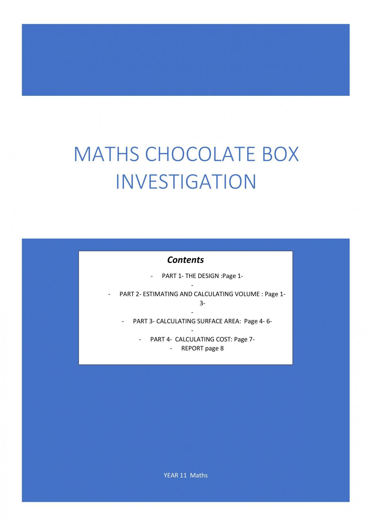 Box of Chocolates Stage 1 Maths - Page 1