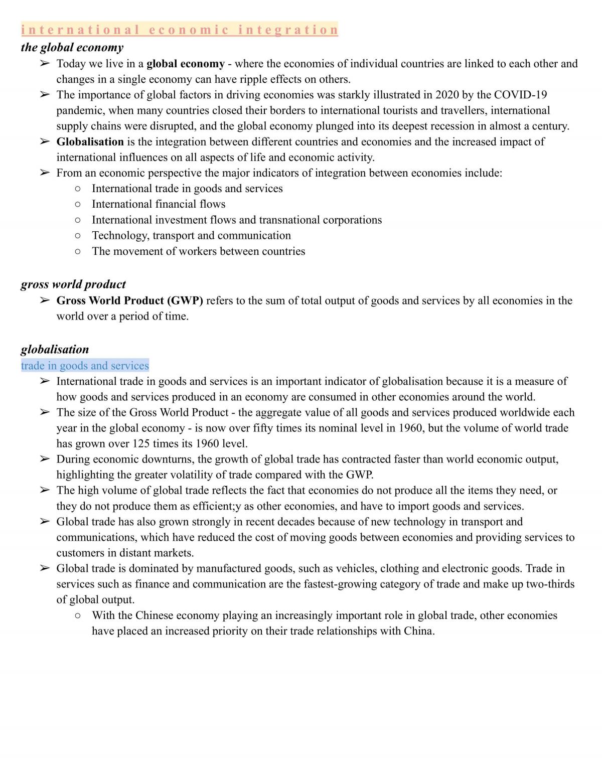 Economics Topic 1 Notes - Page 1