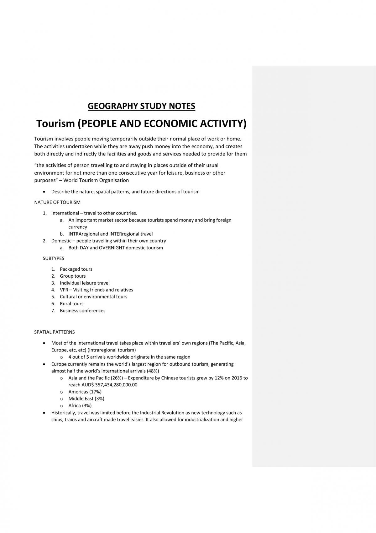 Geography Full Study Notes (2020 - 2021) - Page 1