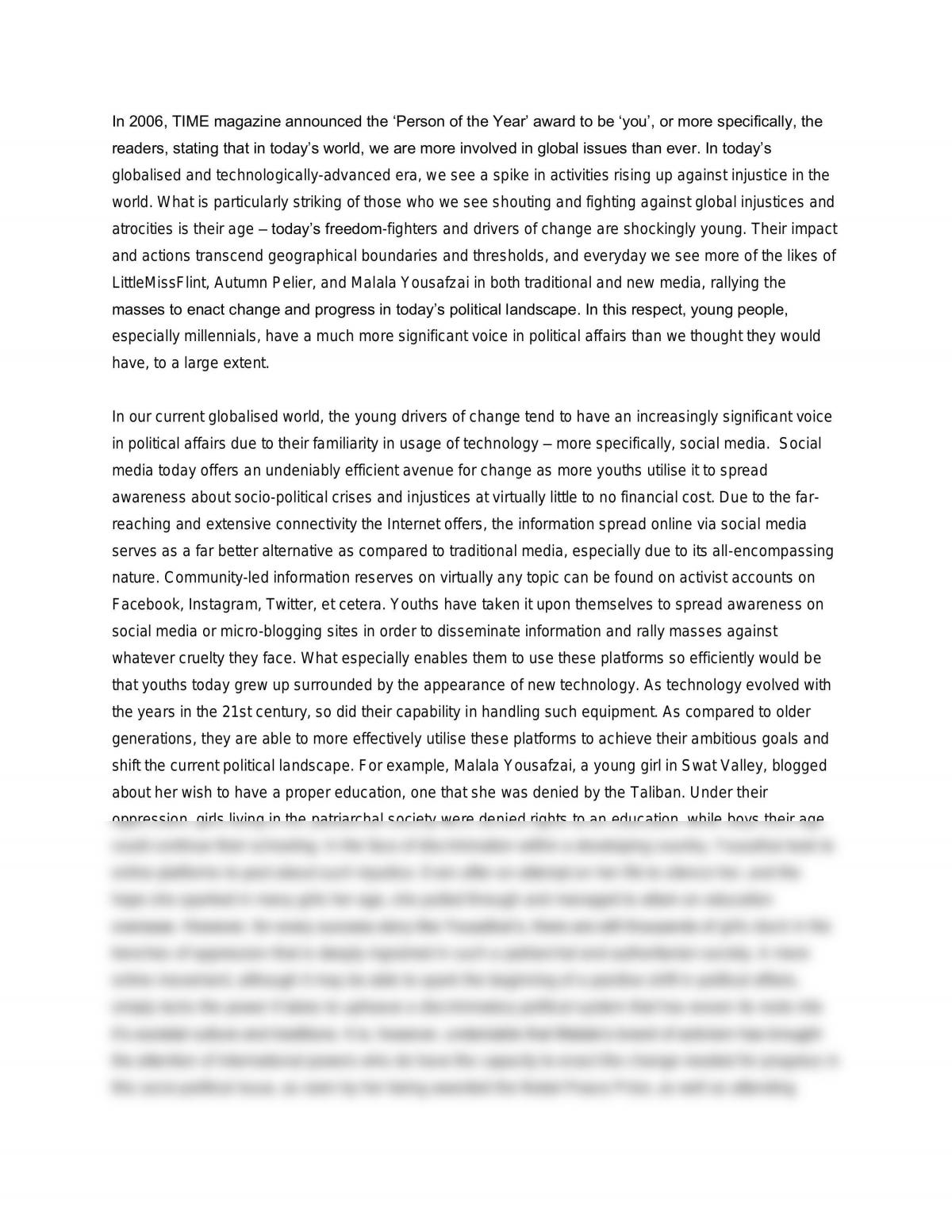 politics and society h1 essay