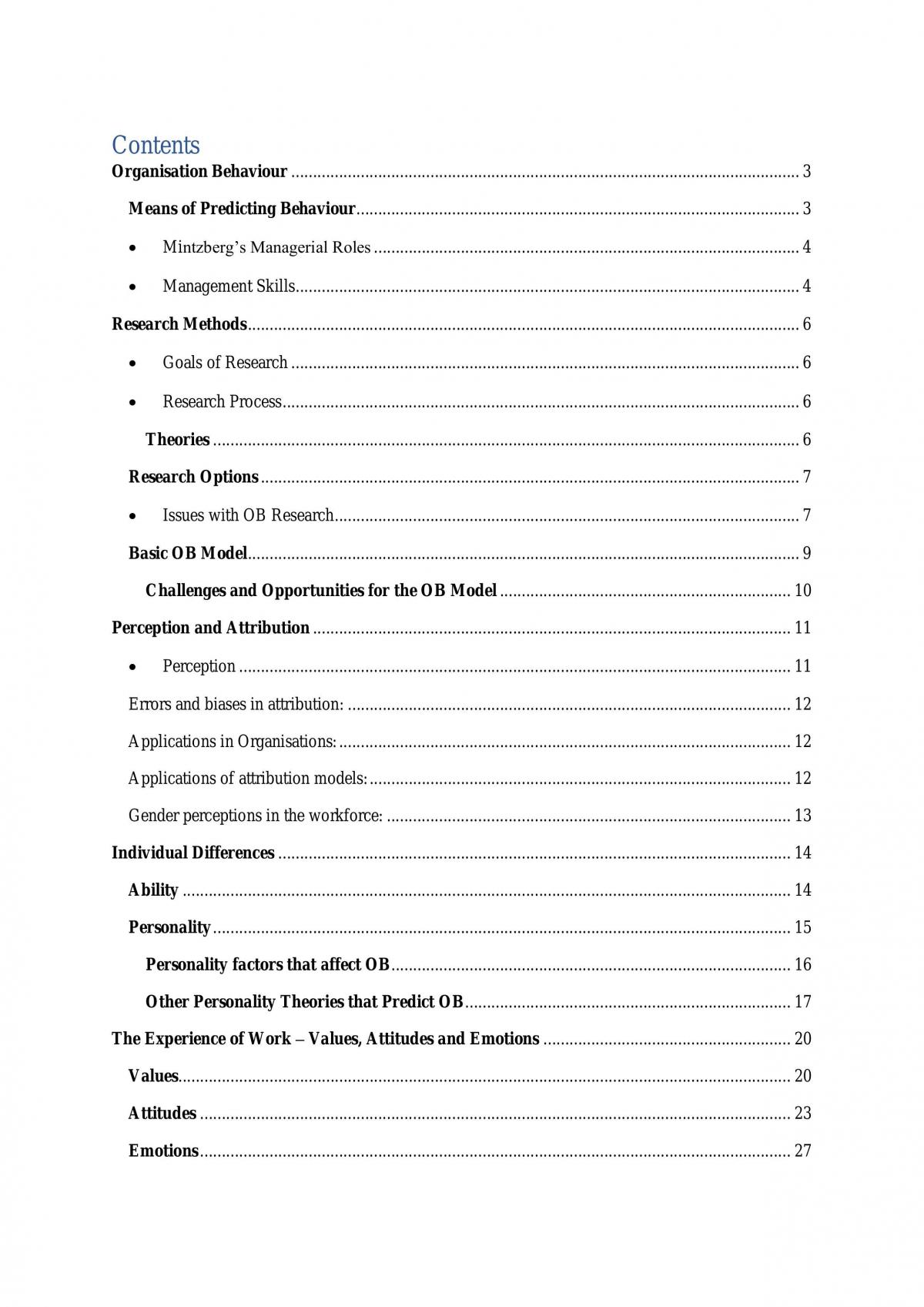 Management of People at Work Notes - Page 1