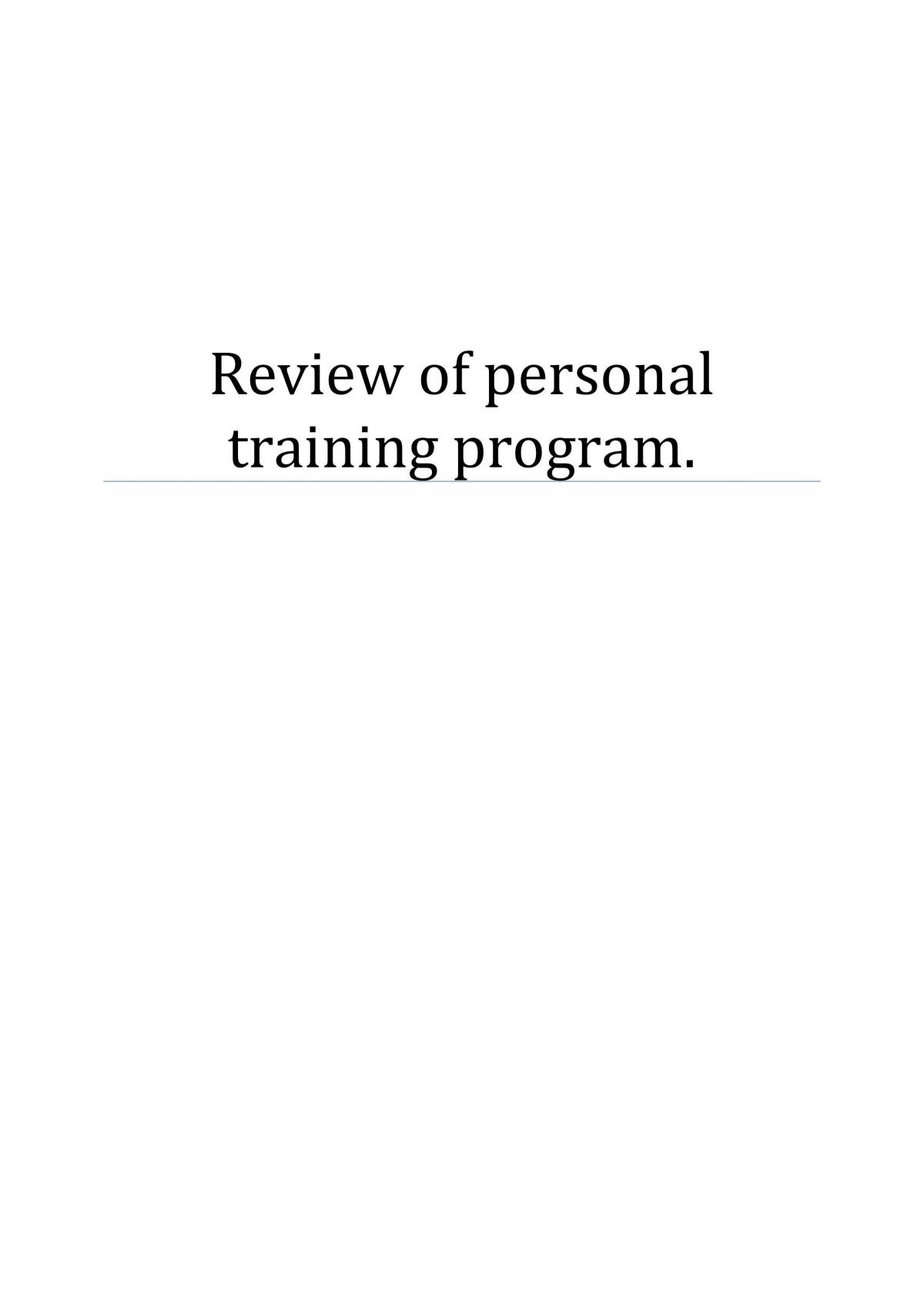 Final Essay for Subject - Review of fitness program. - Page 1