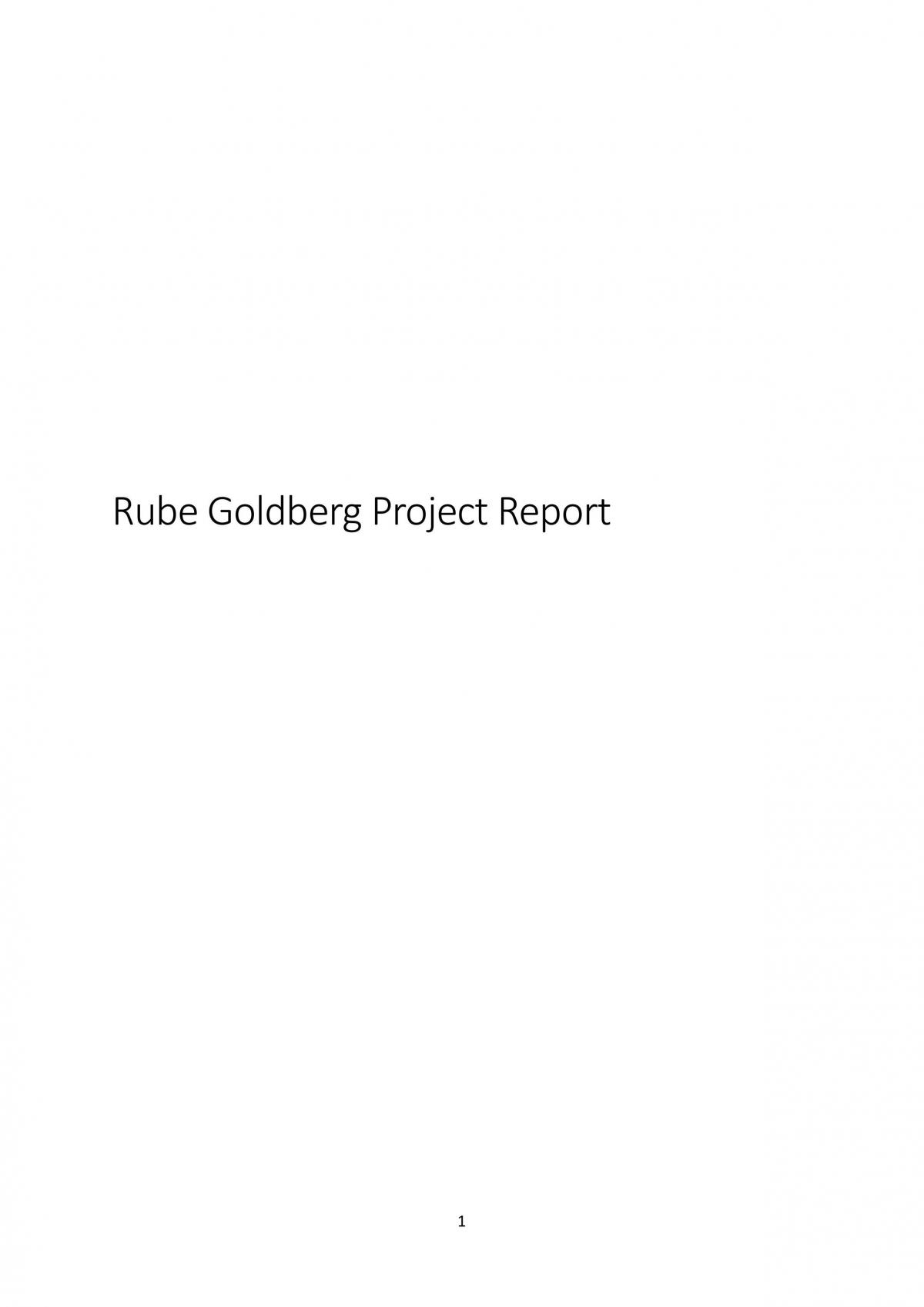 Rube Goldberg Project Report - Page 1