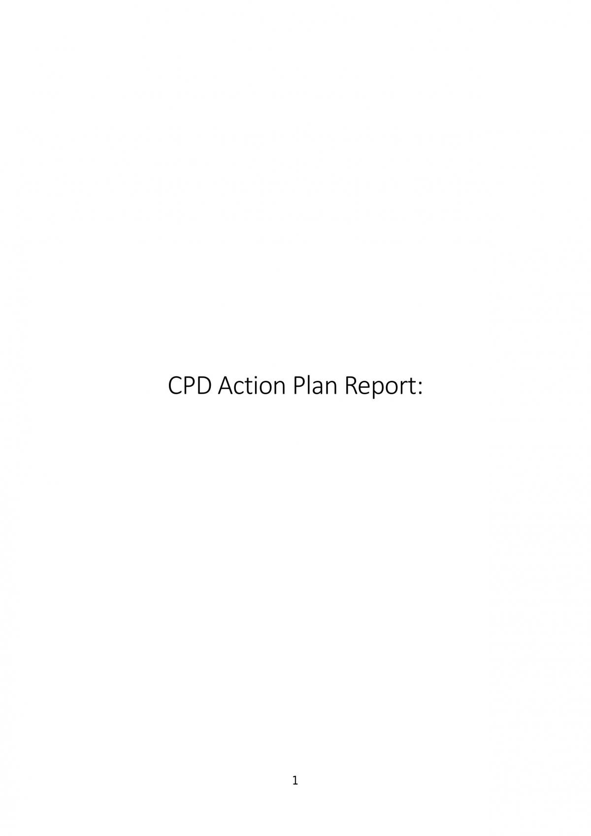 CBD Action Plan Report - Page 1