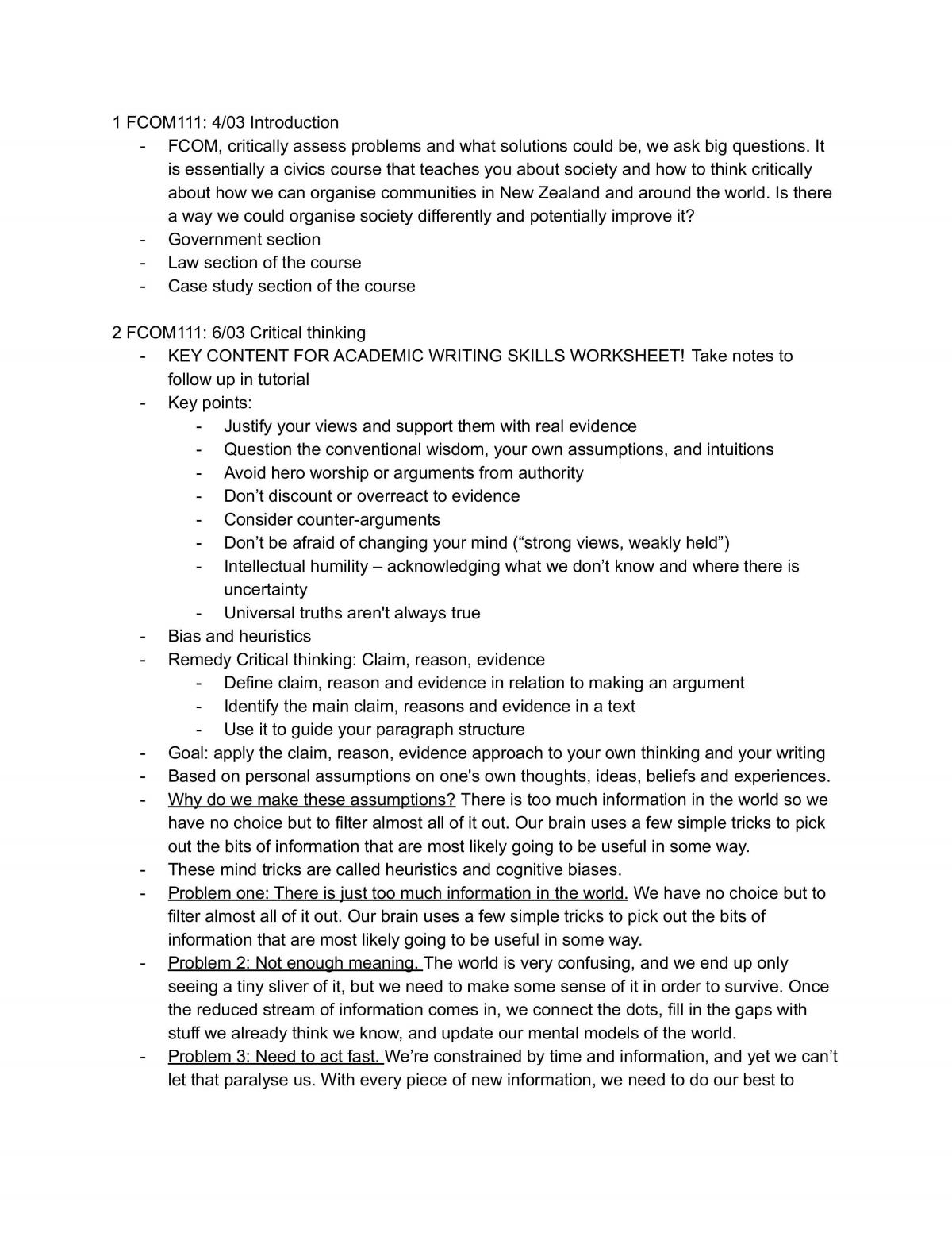 FCOM111 Lecture Notes  - Page 1