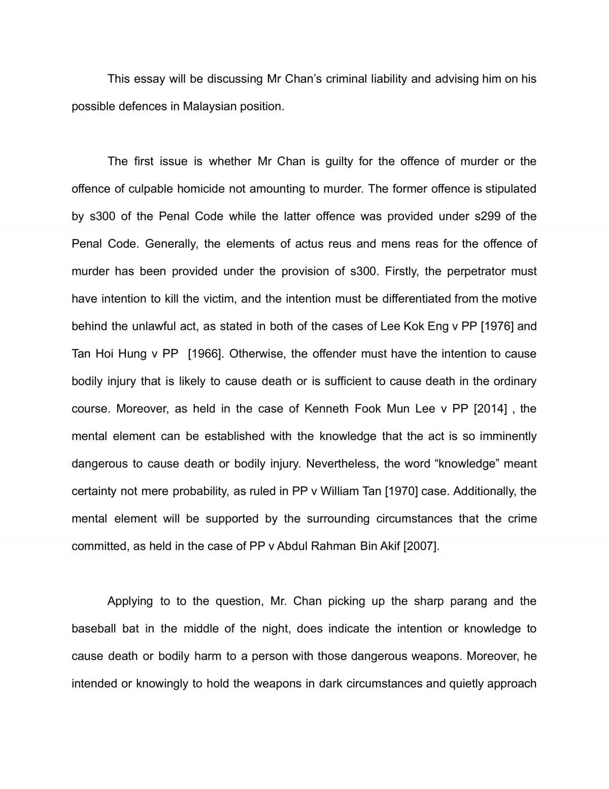 Murder, Culpable homicide not amounting to murder and Defences - Page 1