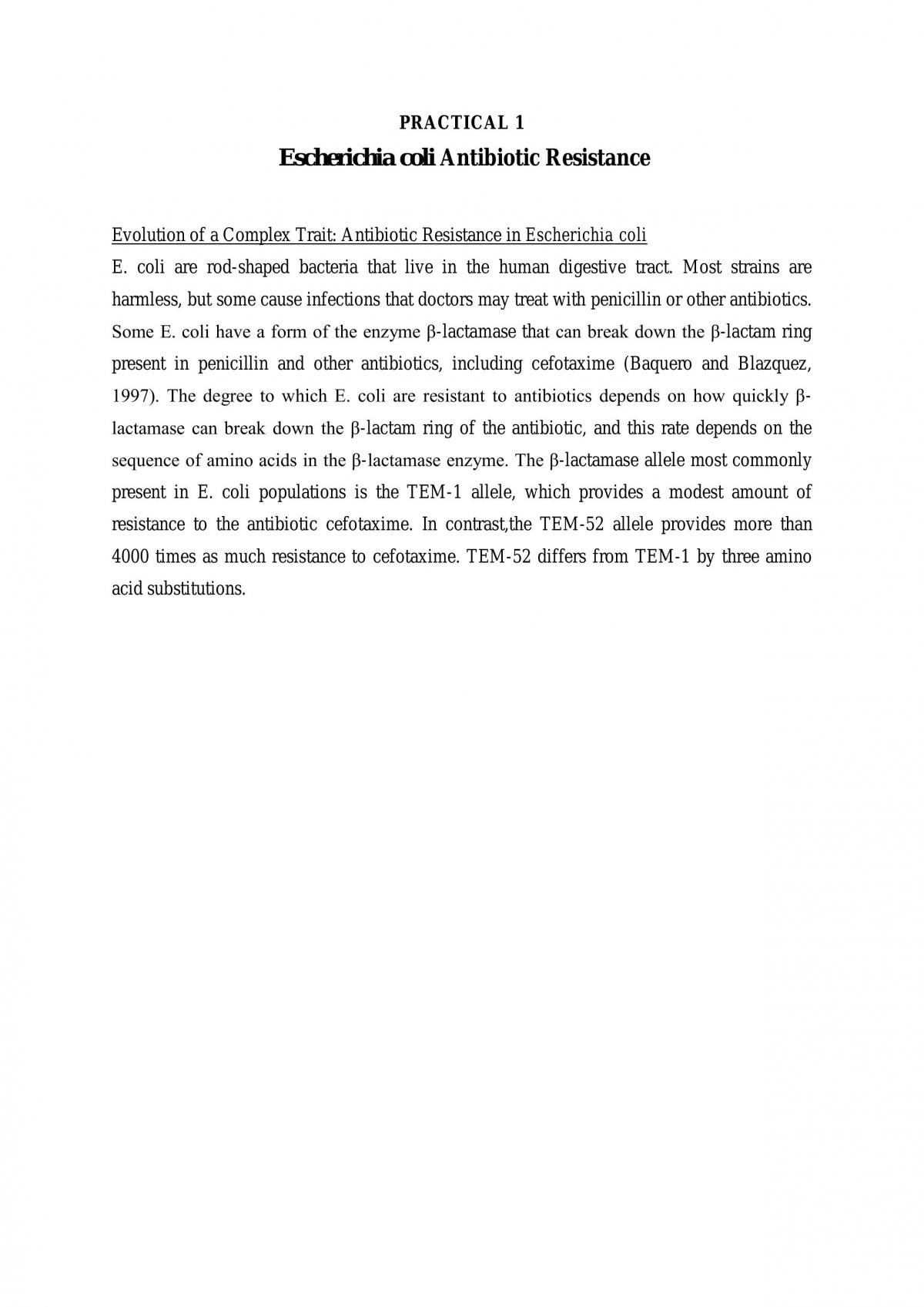 Evolution of E.coli - Page 1