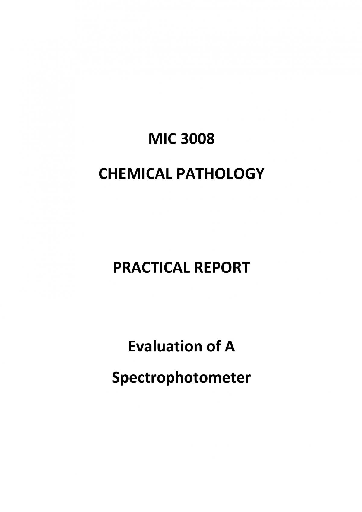 Evaluation of A Spectrophotometer - Page 1