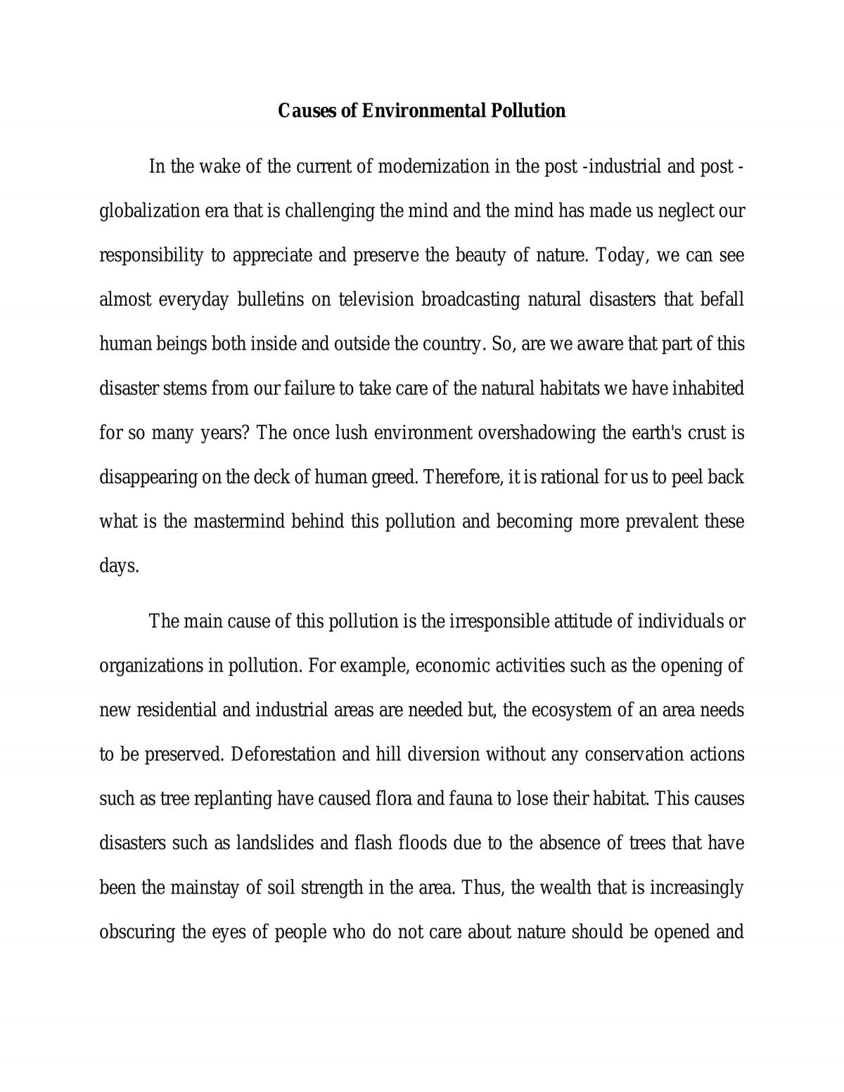 Causes of Environmental Pollution - Page 1