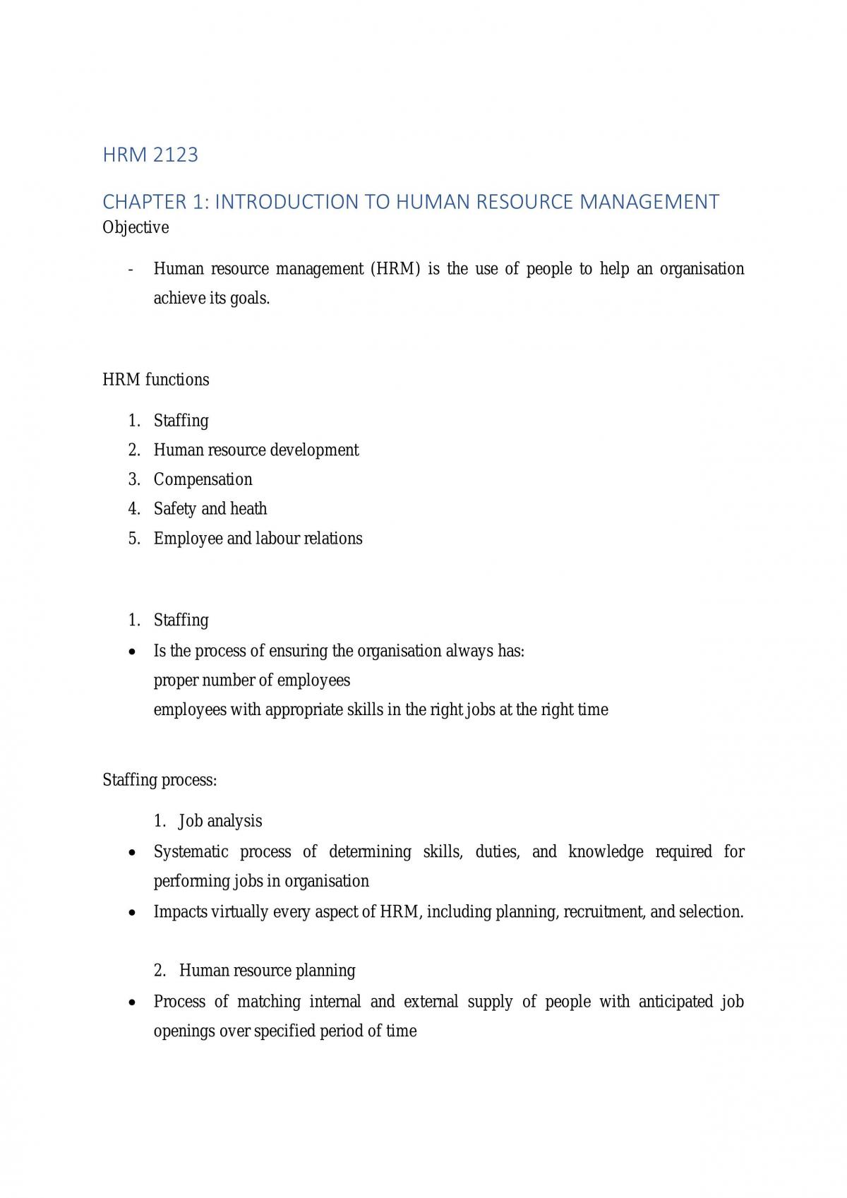 HRM2123 study notes  - Page 1