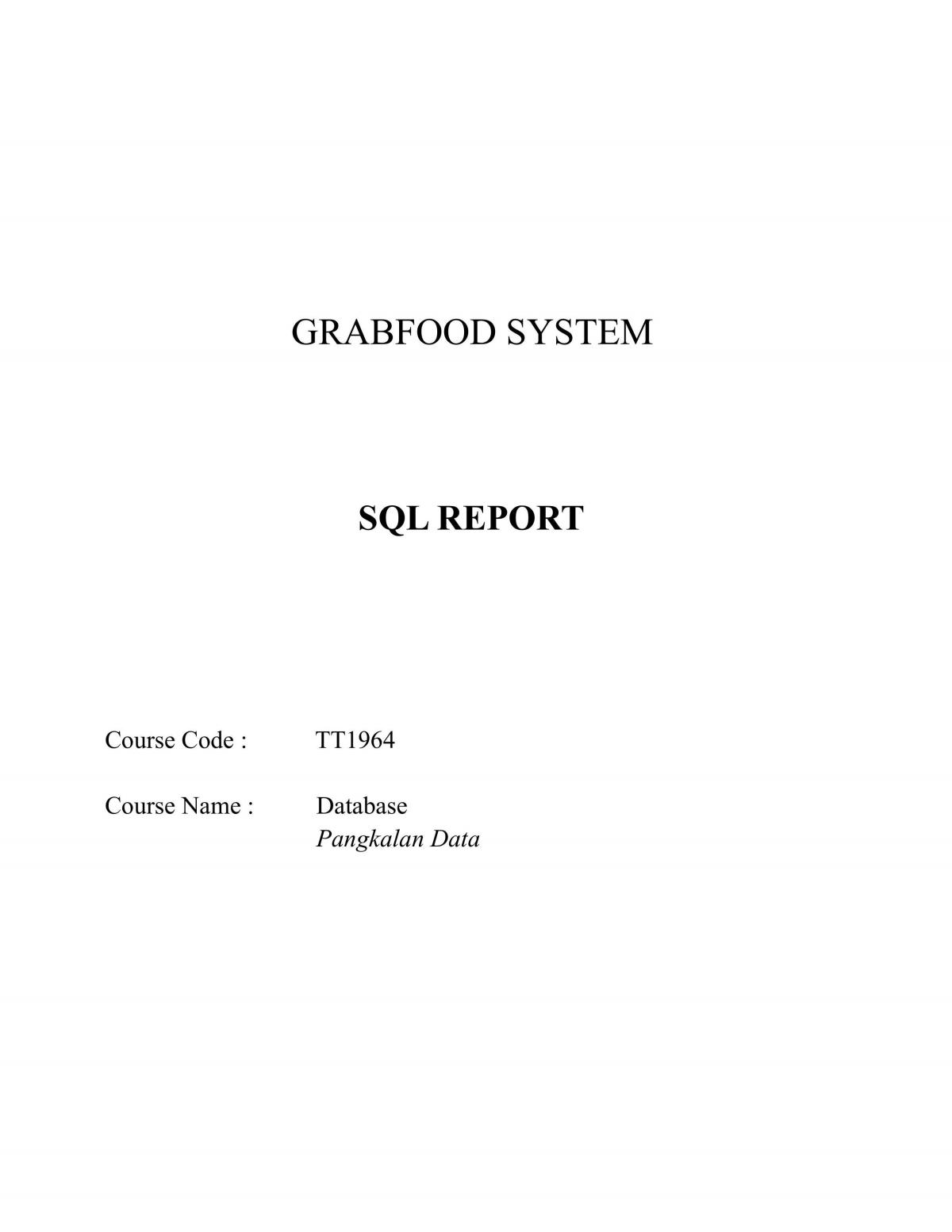 SQL Report : Grabfood System - Page 1