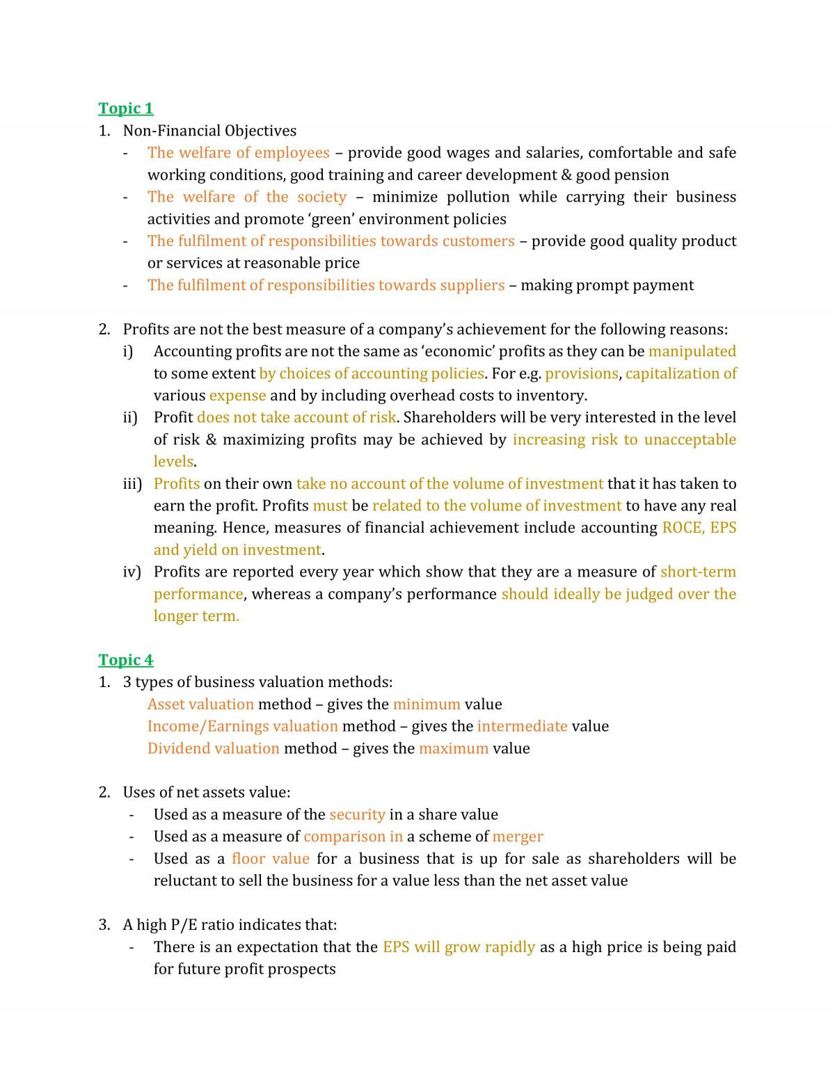 Financial Management Study Notes - Page 1