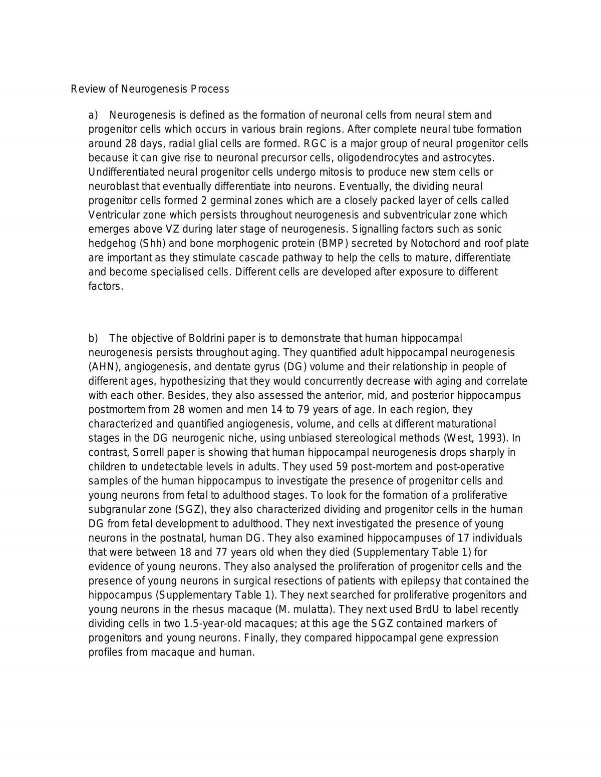 Review of Neurogenesis Process - Page 1